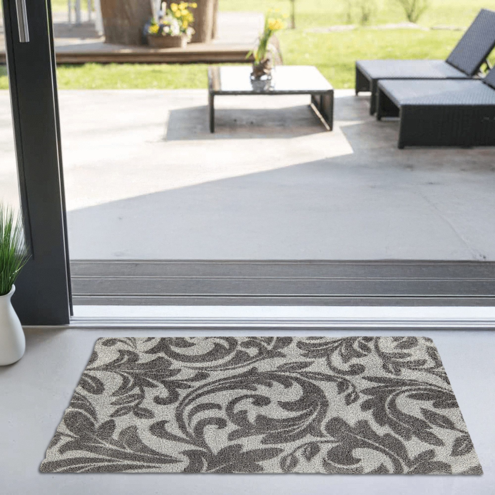 akzente Fußmatte Feel Lavender Ornament silver, Rechteckig, Höhe: 6 mm, 70x günstig online kaufen