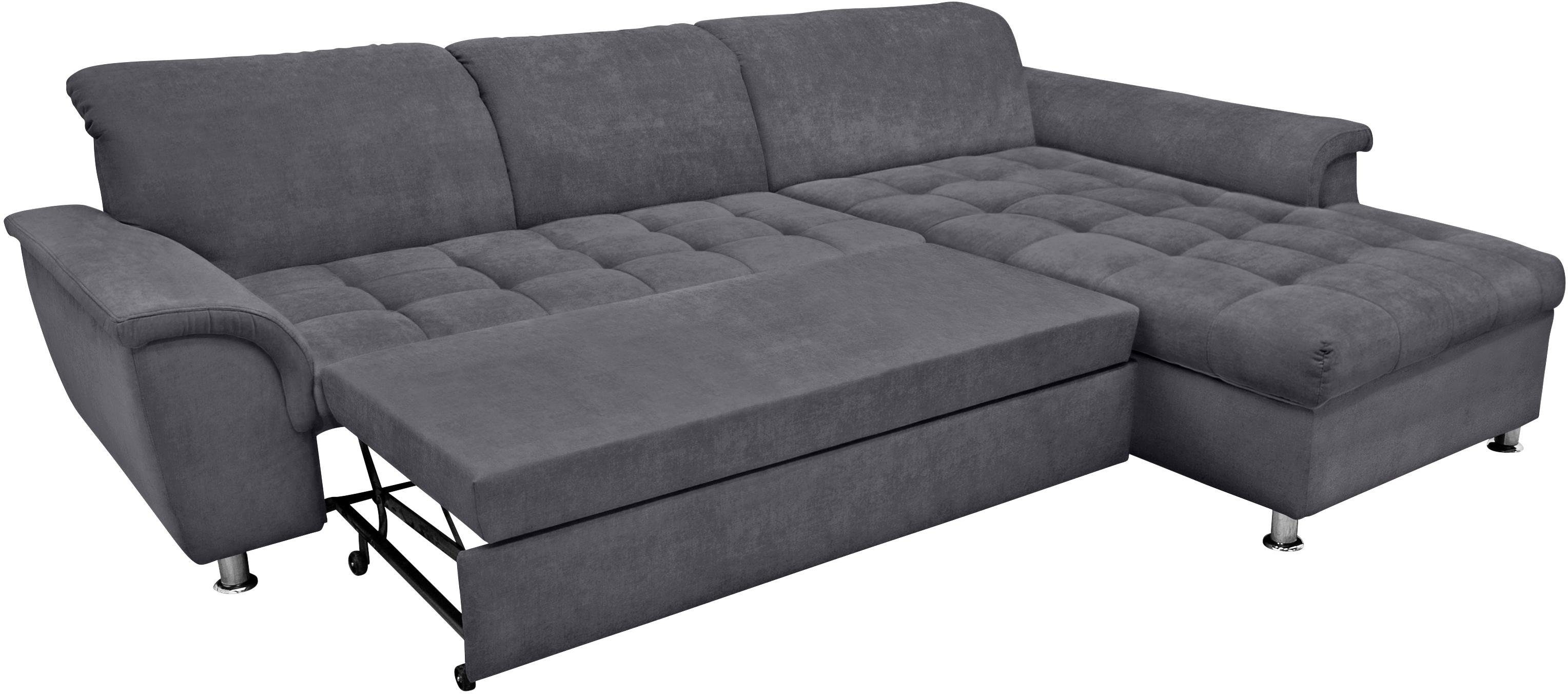 DOMO collection Ecksofa FRANZI 278x170x81 cm, Steppung im Sitzbereich, L-Form, wahlweise mit Bettfunktion, Bettkasten und Kopfteilverstellung – Bild 4 von 5