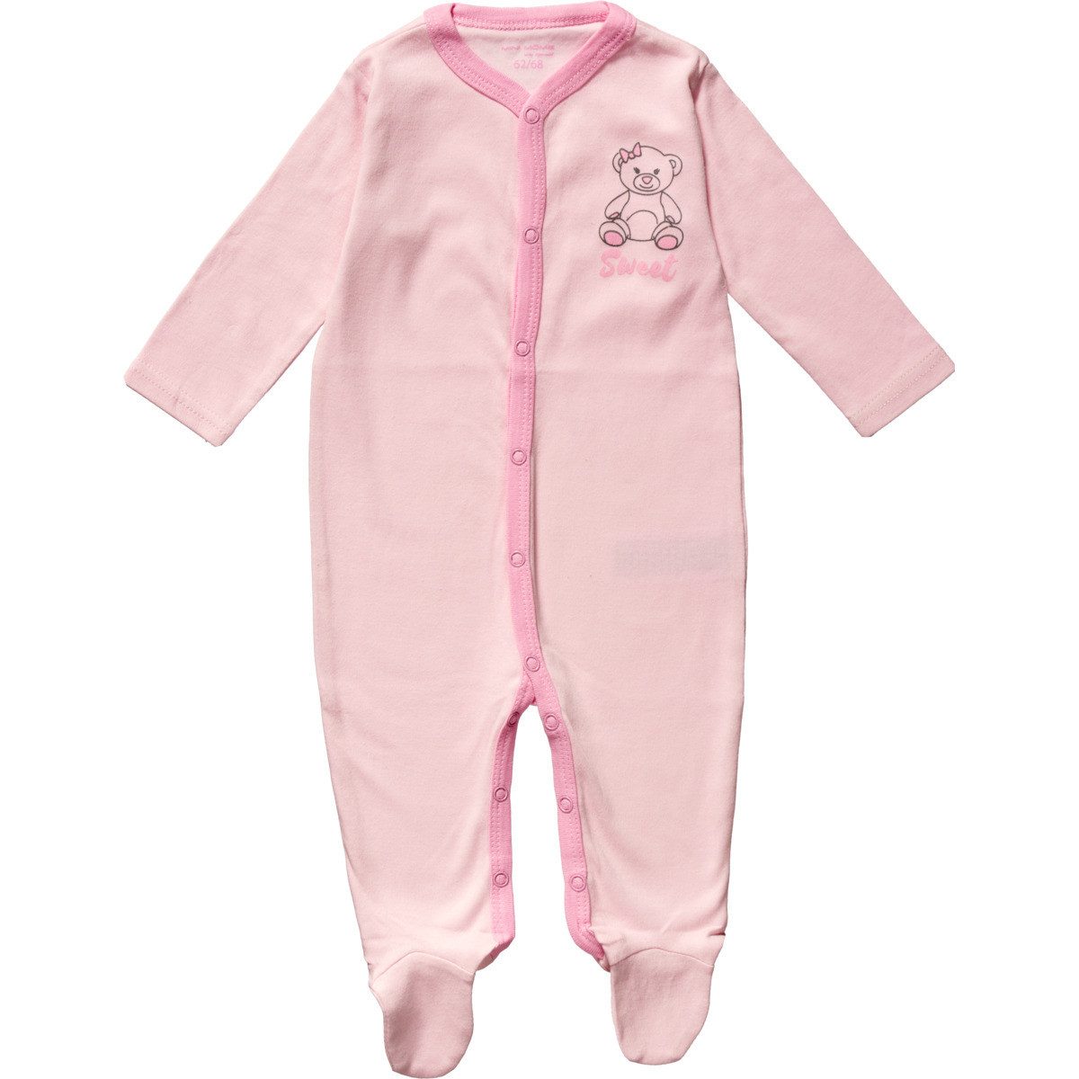 Aptex Strampler 51053163 Mädchen Einteiler, Overall, Babyanzug, Babyoverall, Babyanzug