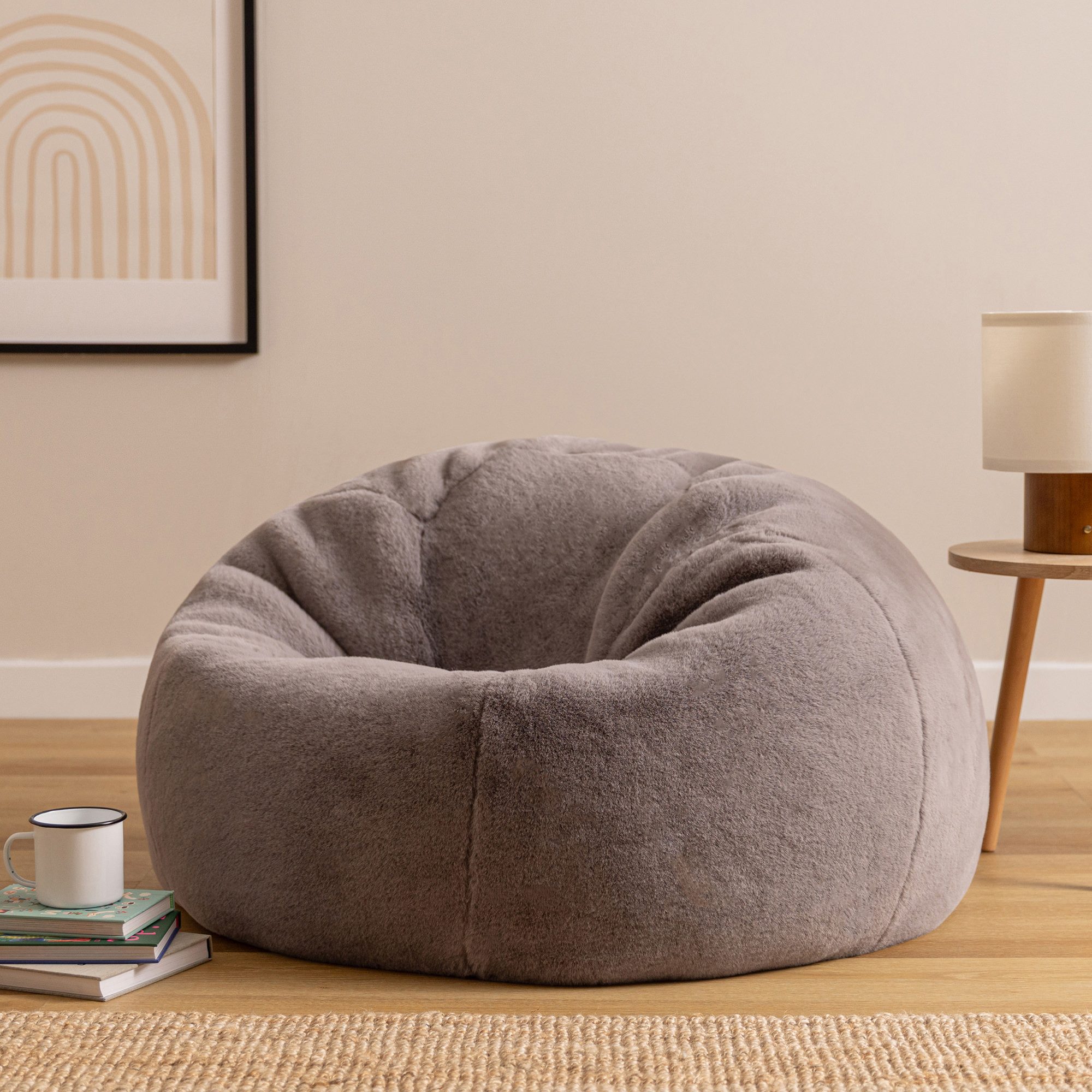 icon Sitzsack Erwachsene aus Kunstfell flauschig „Kingston“, 85x50cm, Made in Germany, für Erwachsene & Kinder