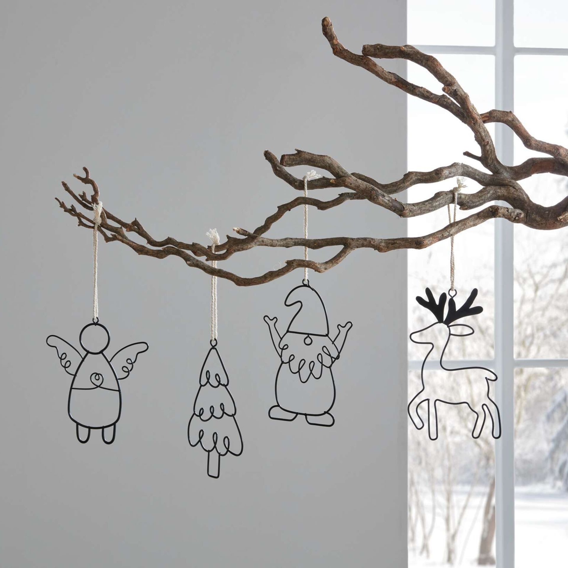 Home-trends24.de Dekohänger Hänger Rentier Engel Tanne Baumschmuck Anhänger Weihnachten Deko 4er (4 St)
