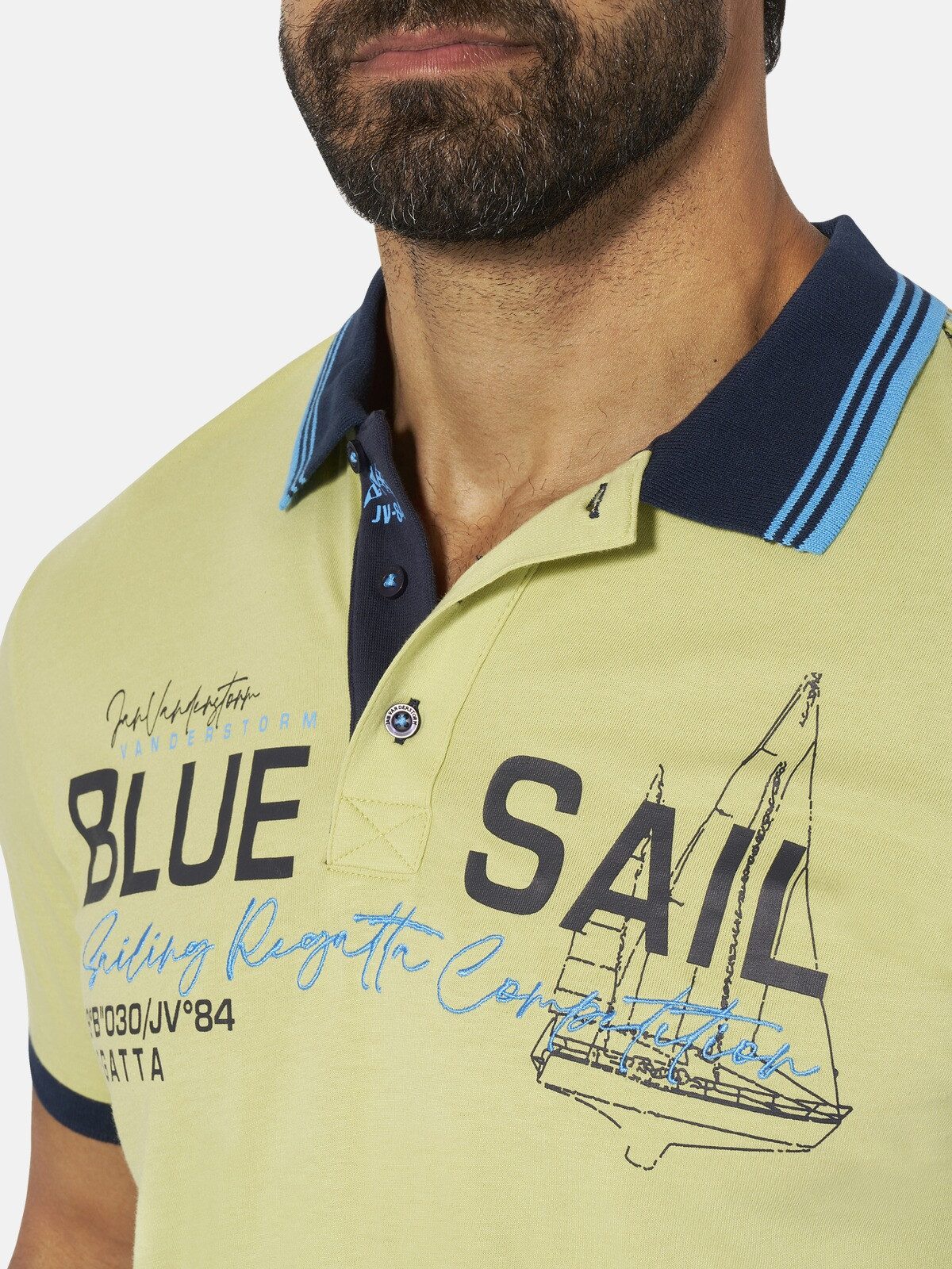Jan Vanderstorm Poloshirt TORSON mit großflächigem Aufdruck – Bild 4 von 5