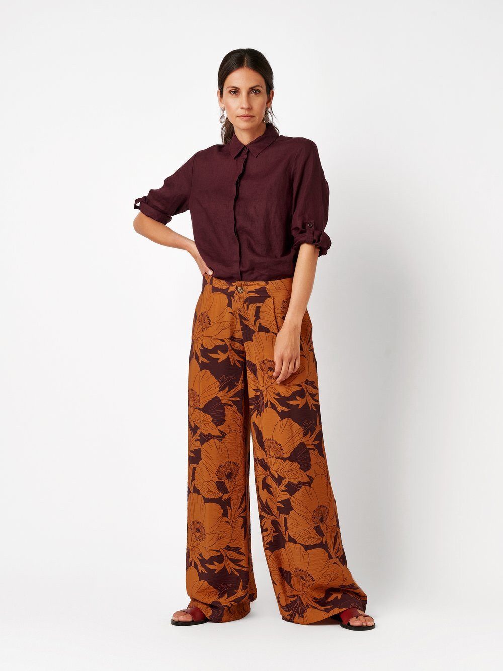 TONI Palazzohose Elli Wide mit floralem Print und feiner Crêpe-Struktur