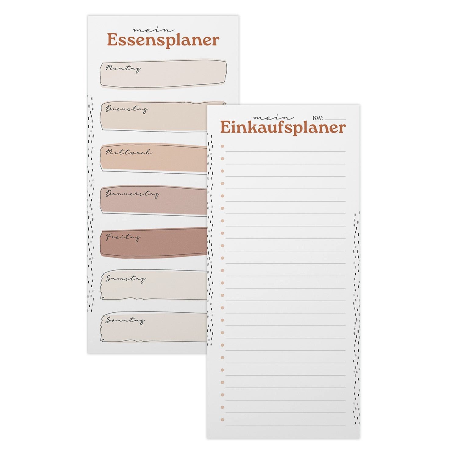 Logbuch-Verlag Dekofigur Essensplaner Woche mit Einkaufsliste DIN lang Block 50 Blatt