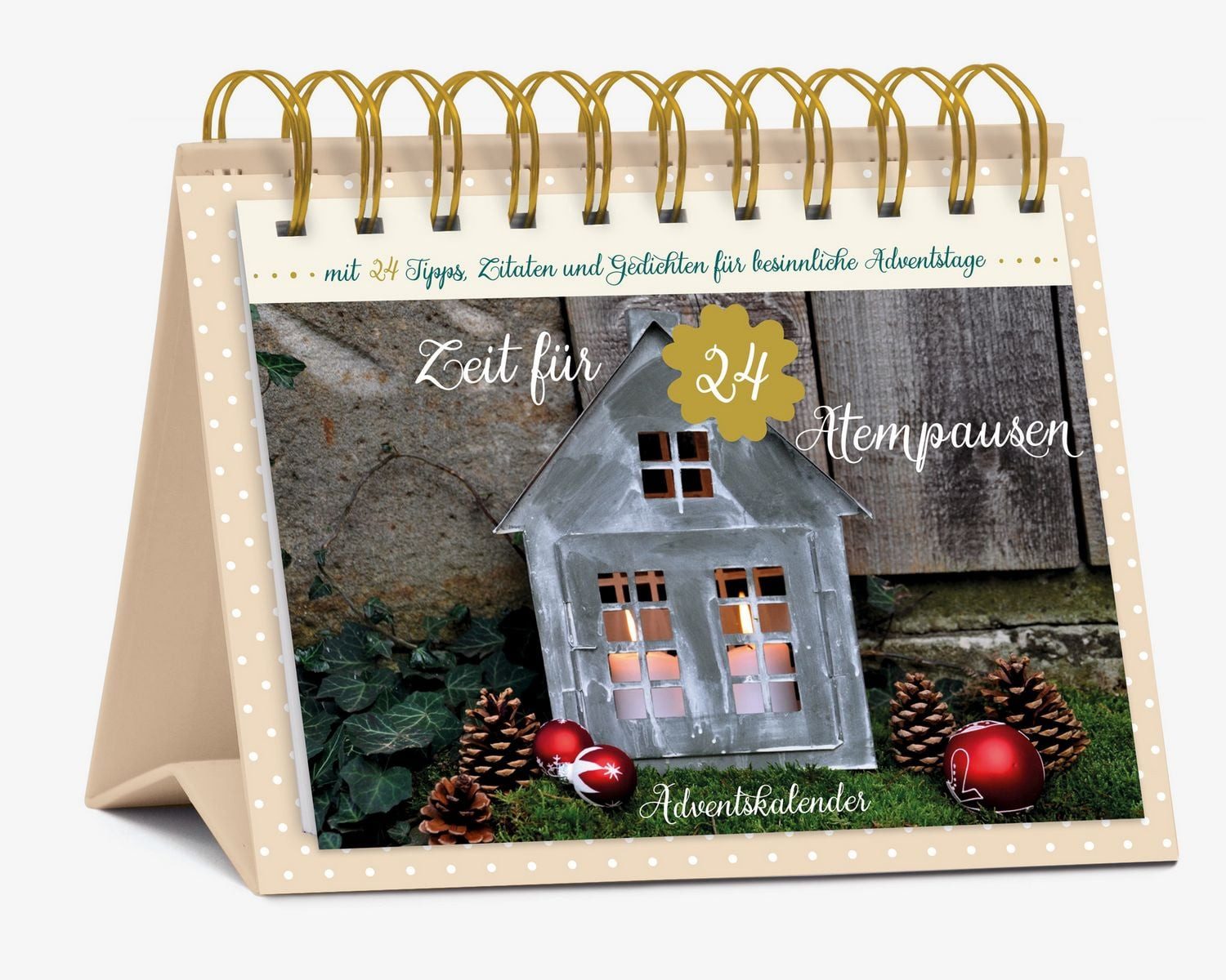 Korsch Verlag Terminplaner Tisch-Adventskalender "Zeit für 24 Atempausen" Postkartenkalender zum
