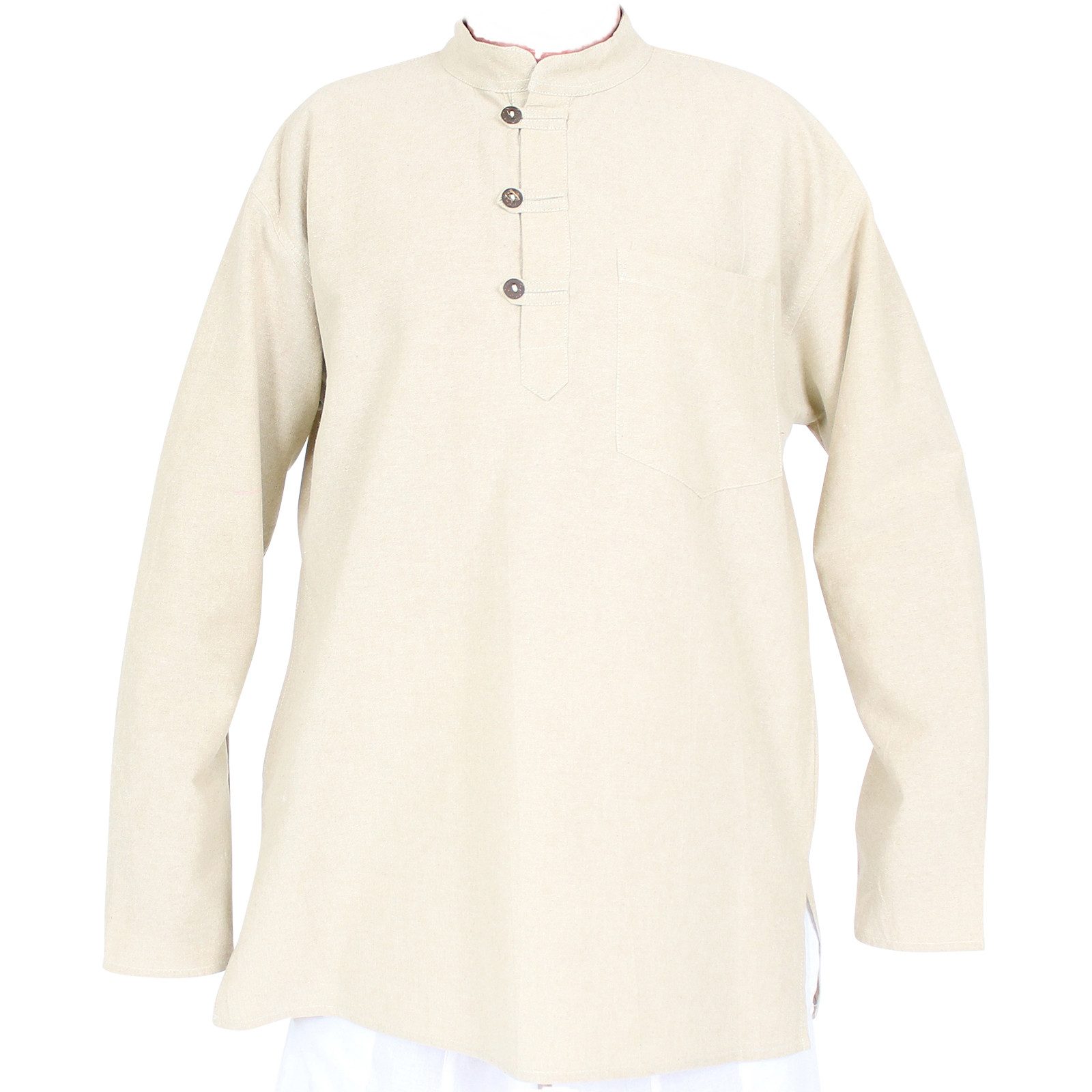 BUDDHA arts&more Langarmhemd Traditionelles Nepalhemd Kurta günstig online kaufen