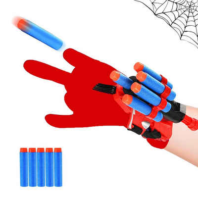 Kind Ja Blaster Spider-Man-Werfer, mit 5 Runder Kopf Darts, Spielzeug für draußen