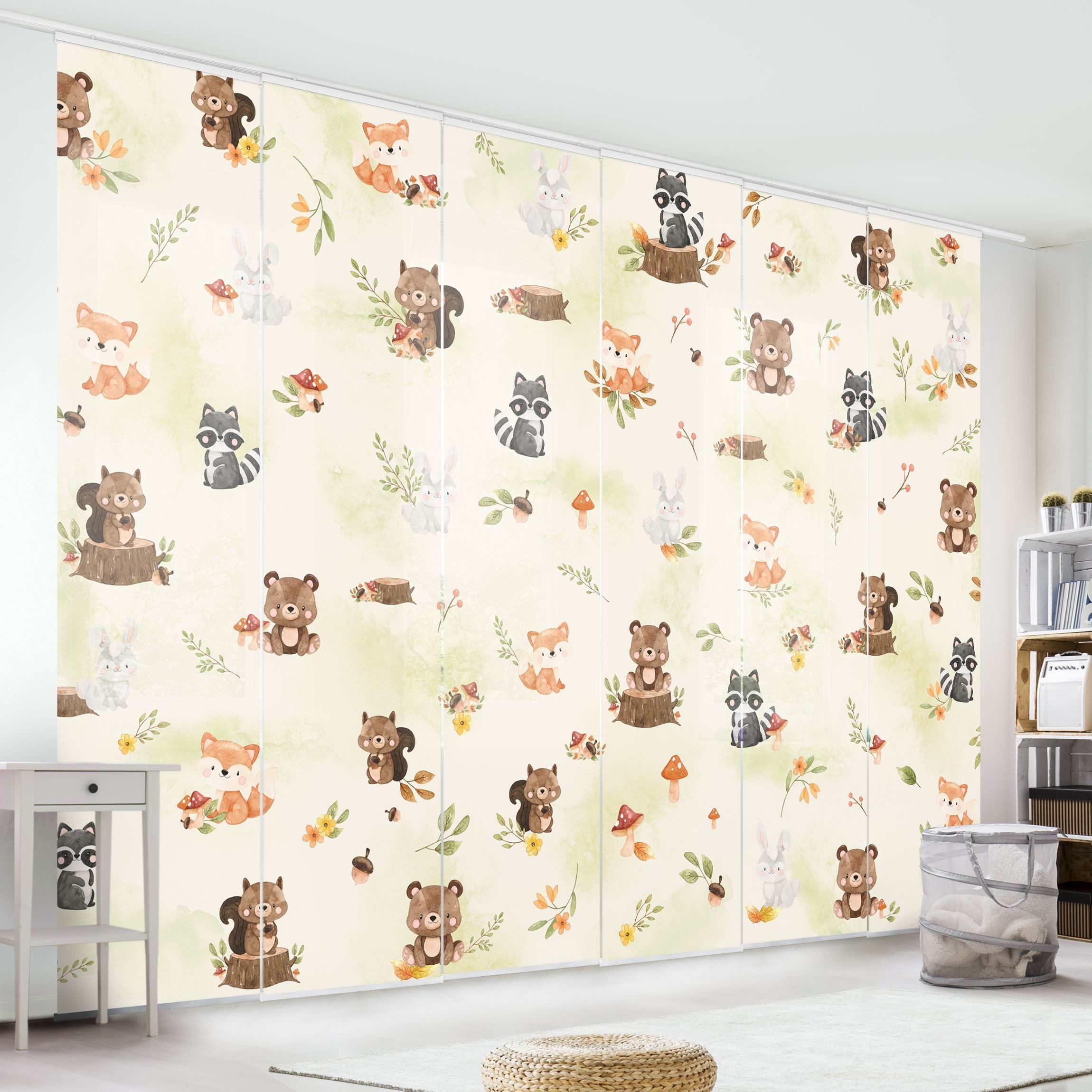 Bilderdepot24 Schiebegardine modern Flächenvorhang blickdicht Waldtiere günstig online kaufen