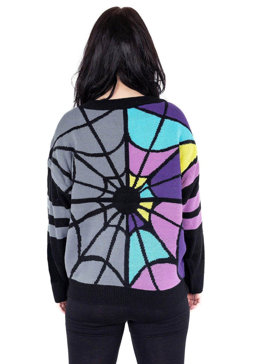 Heartless Strickpullover Shard Spinnennetz Fensterrose Pullover günstig online kaufen
