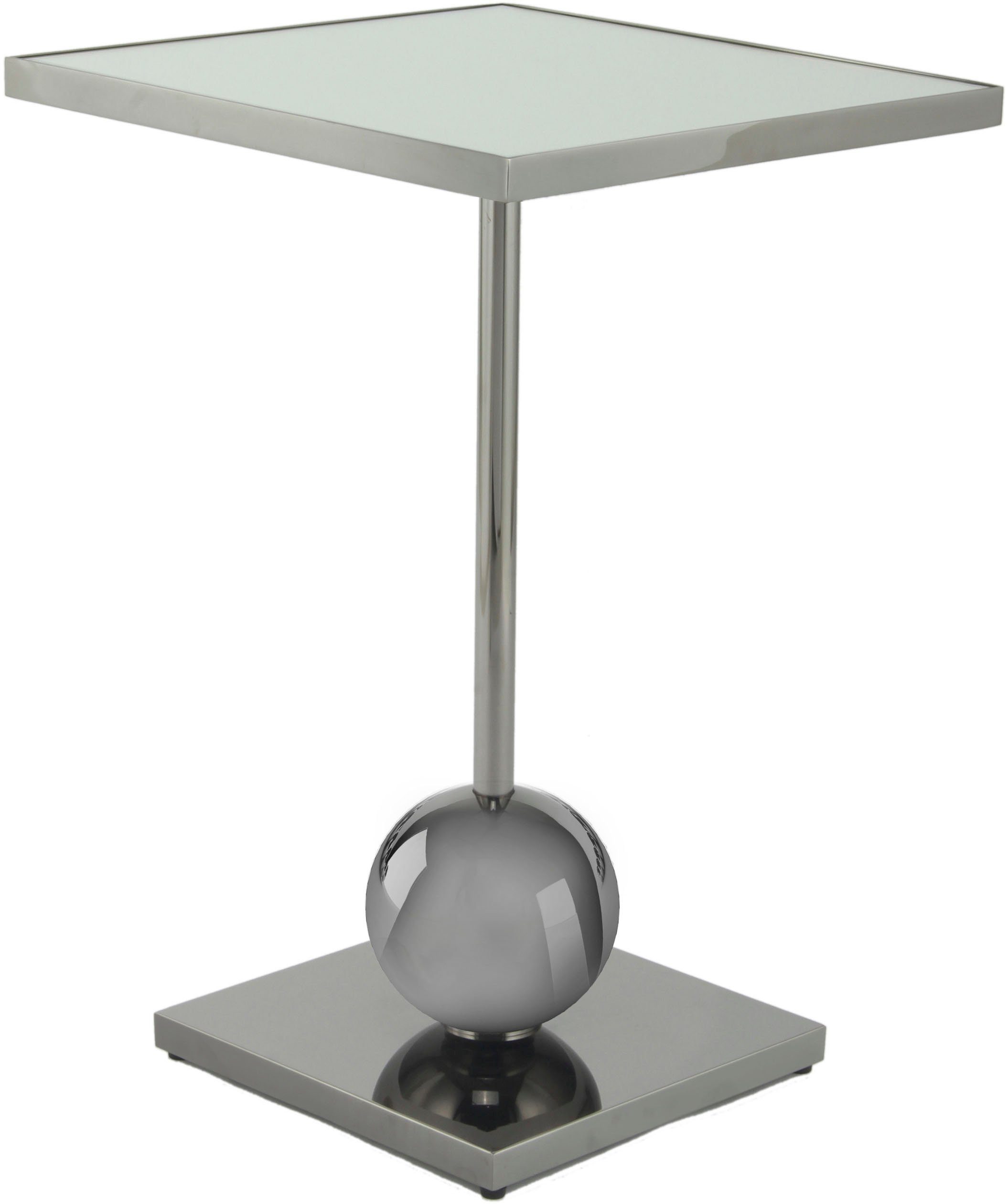 Kayoom Beistelltisch Leva 125, Ablagefläche für Deko, Edelstahlgestell, Spiegelglasplatte (1-St), modern, stabil, edel, modern, Edelstahlgestell