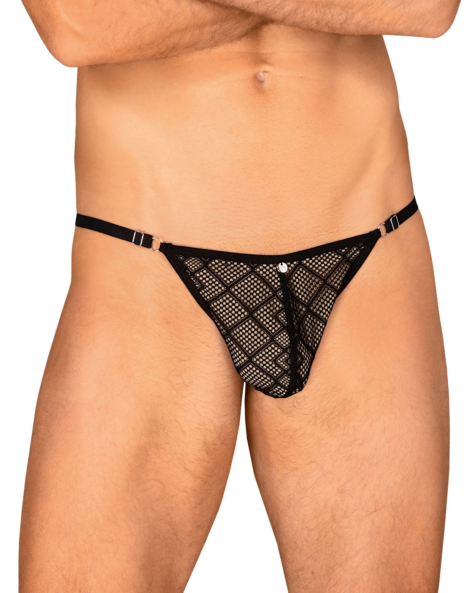 Slip Männer String - schwarz