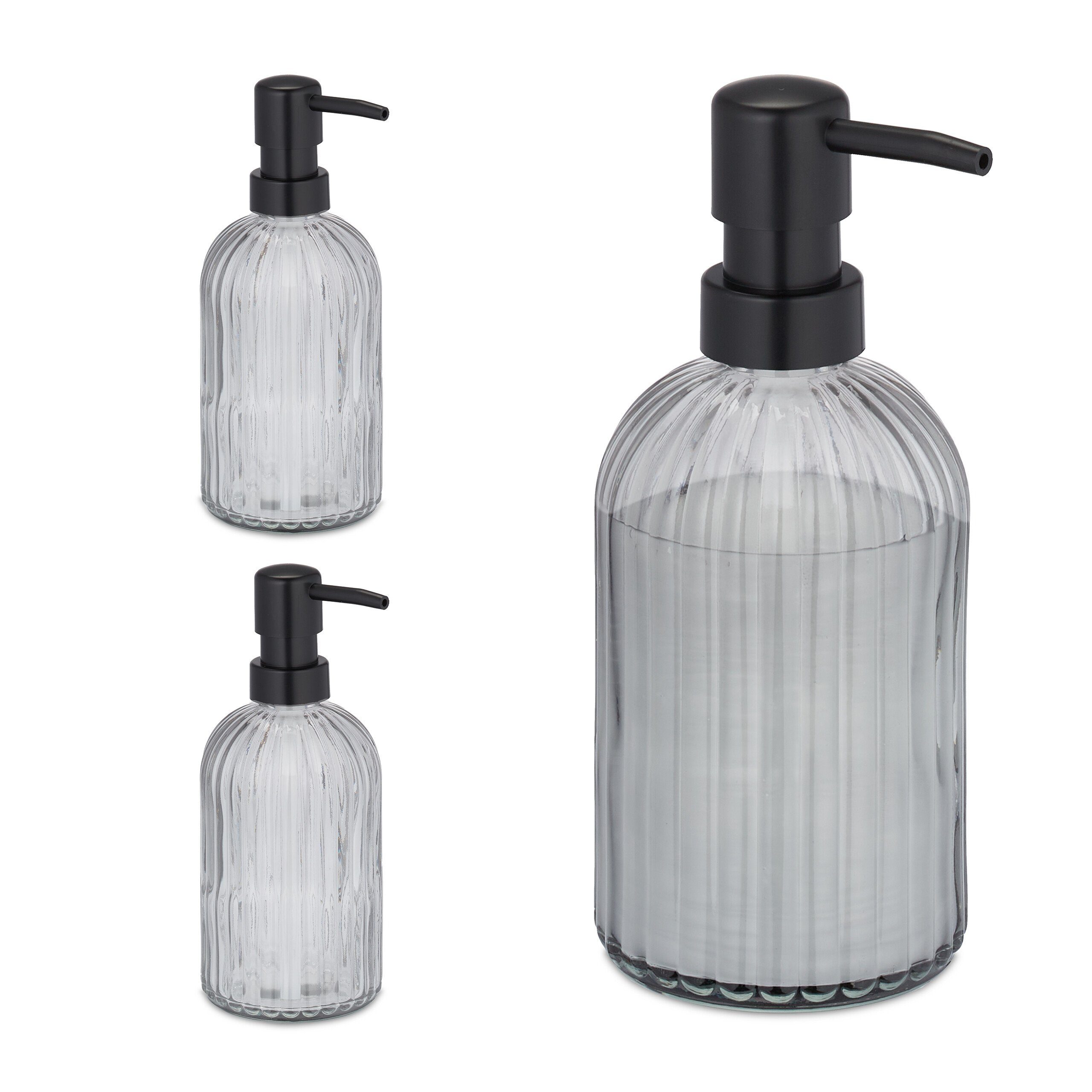 relaxdays Seifenspender Glas Seifenspender 3er Set günstig online kaufen