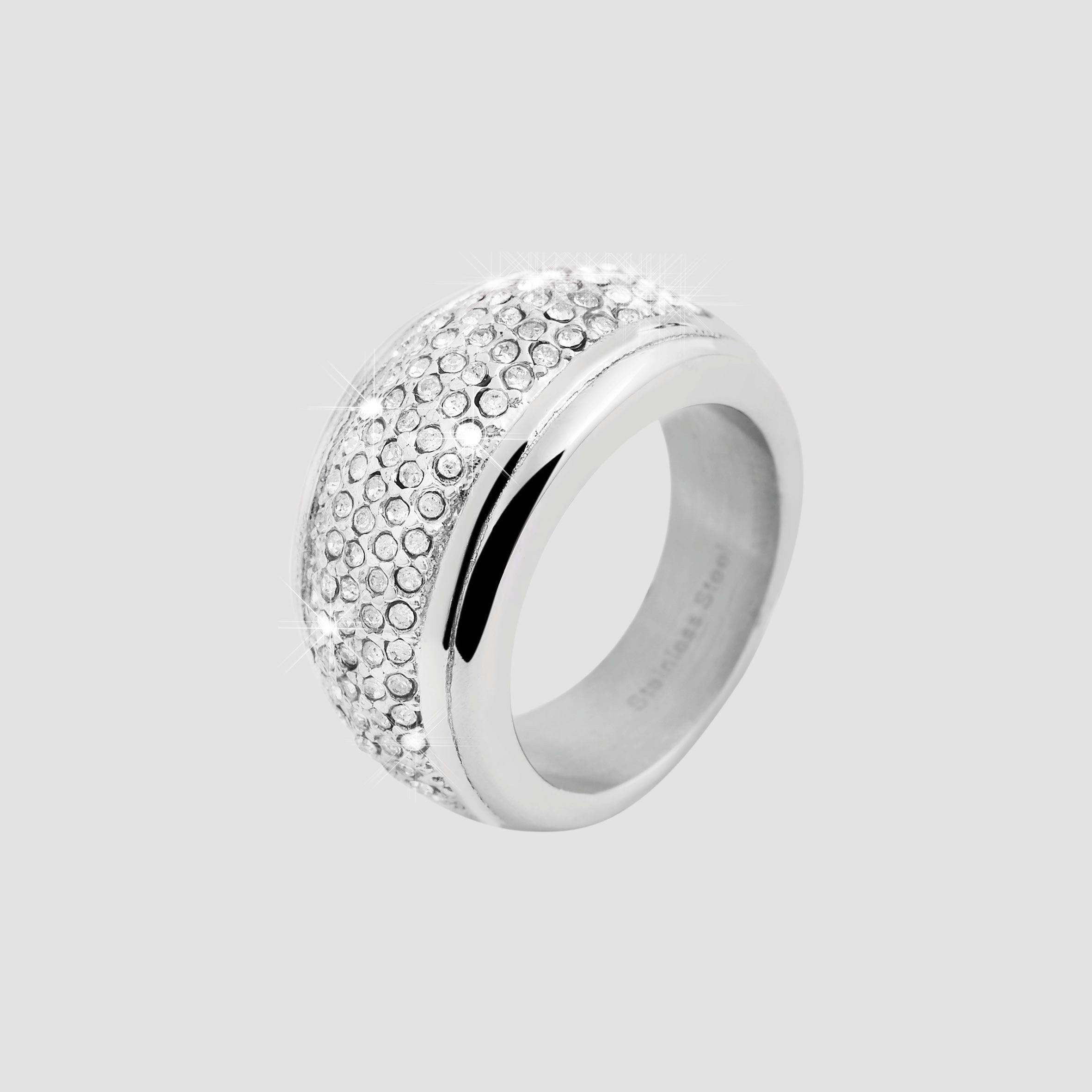 AKZENT Fingerring Wilai aus Edelstahl, Similibesatz, günstig online kaufen