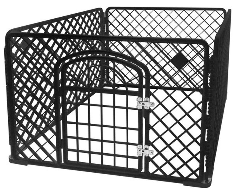 Purlov Laufstall Tierlaufstall Tierkäfig (Spar-Set, 1-tlg), Einzelne Wände werden mit speziellen Stäben verbunden – Bild 5 von 5