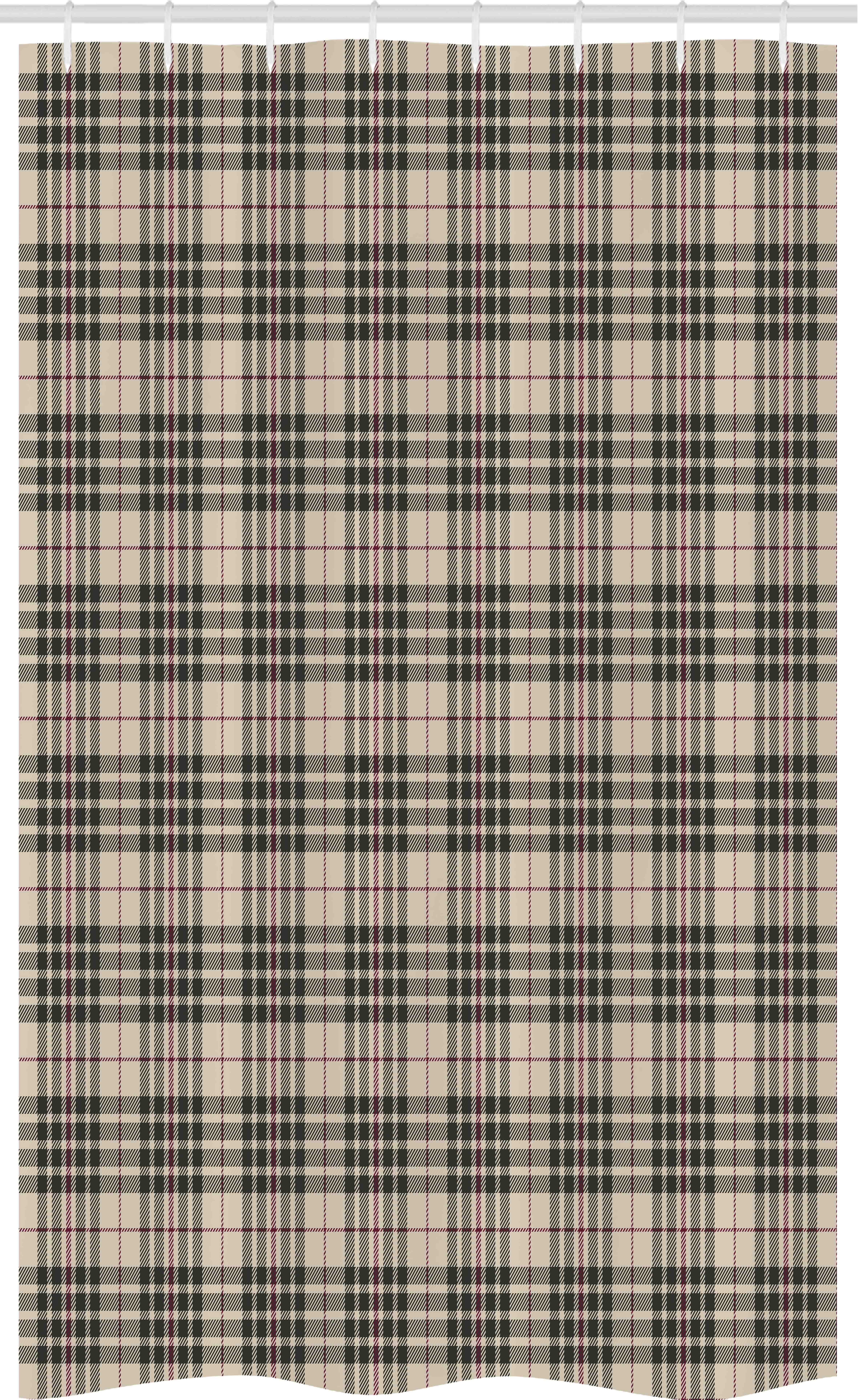 Abakuhaus Duschvorhang Badezimmer Deko Set aus Stoff mit Haken Breite 120 cm, Höhe 180 cm, Kariert Tartan britische Heraldik