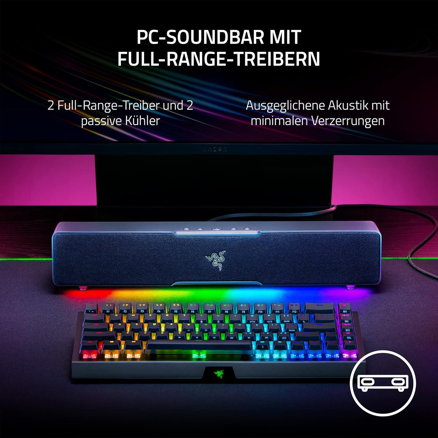 RAZER Leviathan V2 X PC-Gaming Soundbar, USB-C, Bluetooth 5.0, Chroma RGB Soundbar – Bild 3 von 5