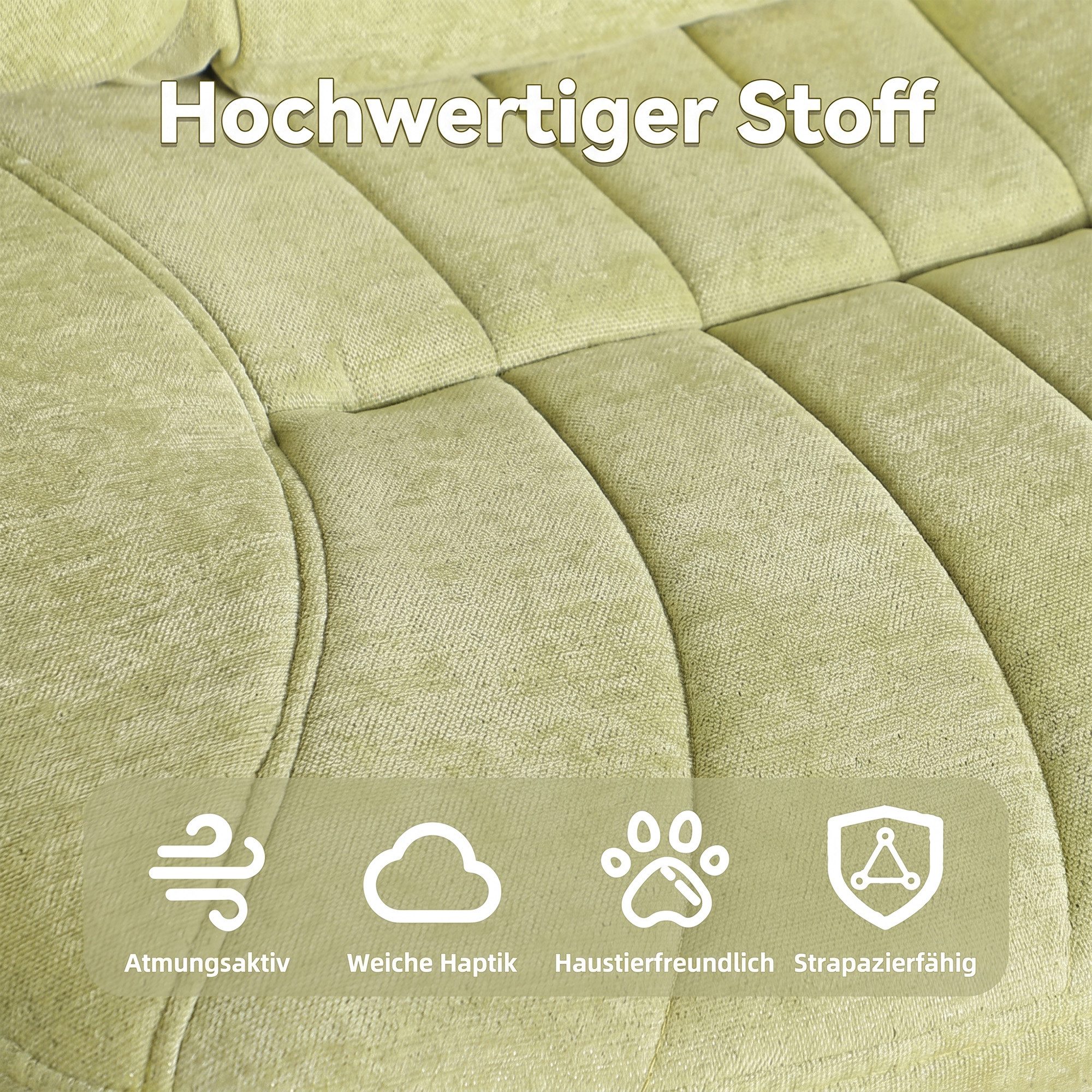 CANMOV Bürostuhl Bequemer Schreibtischstuhl mit Massage Kissen, ergonomischer Bürostuhl, mit Massagekissen, Fußstütze, klappbaren Armlehnen, 360° drehbar – Bild 4 von 5