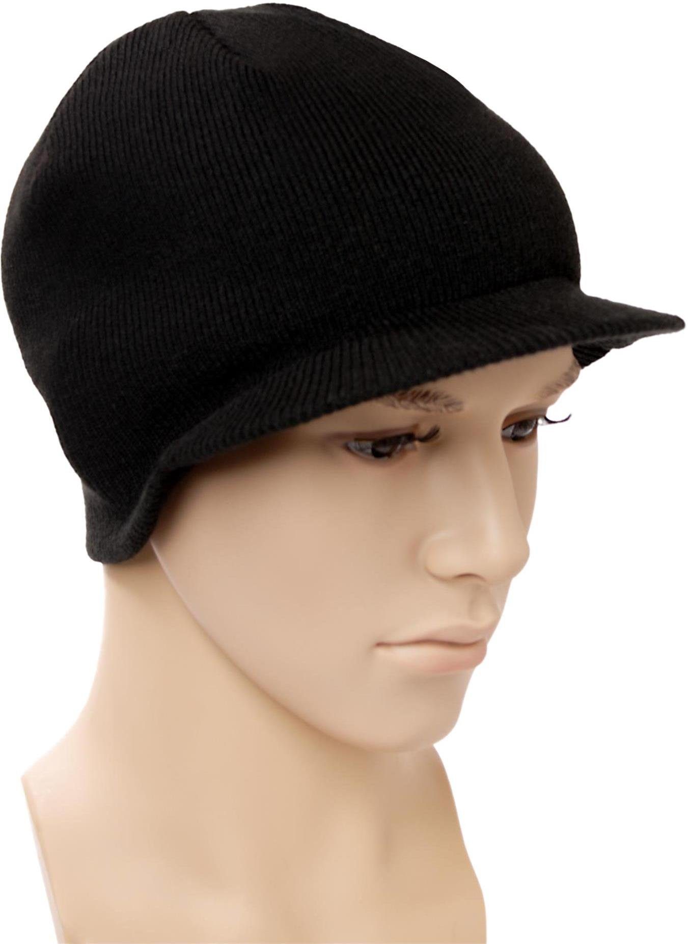 normani Strickmütze Strickmütze mit Schild Wintermütze Beanie Cap Mütze - Feine Strickoptik - Unisex Mütze - Thermomütze Outdoormütze