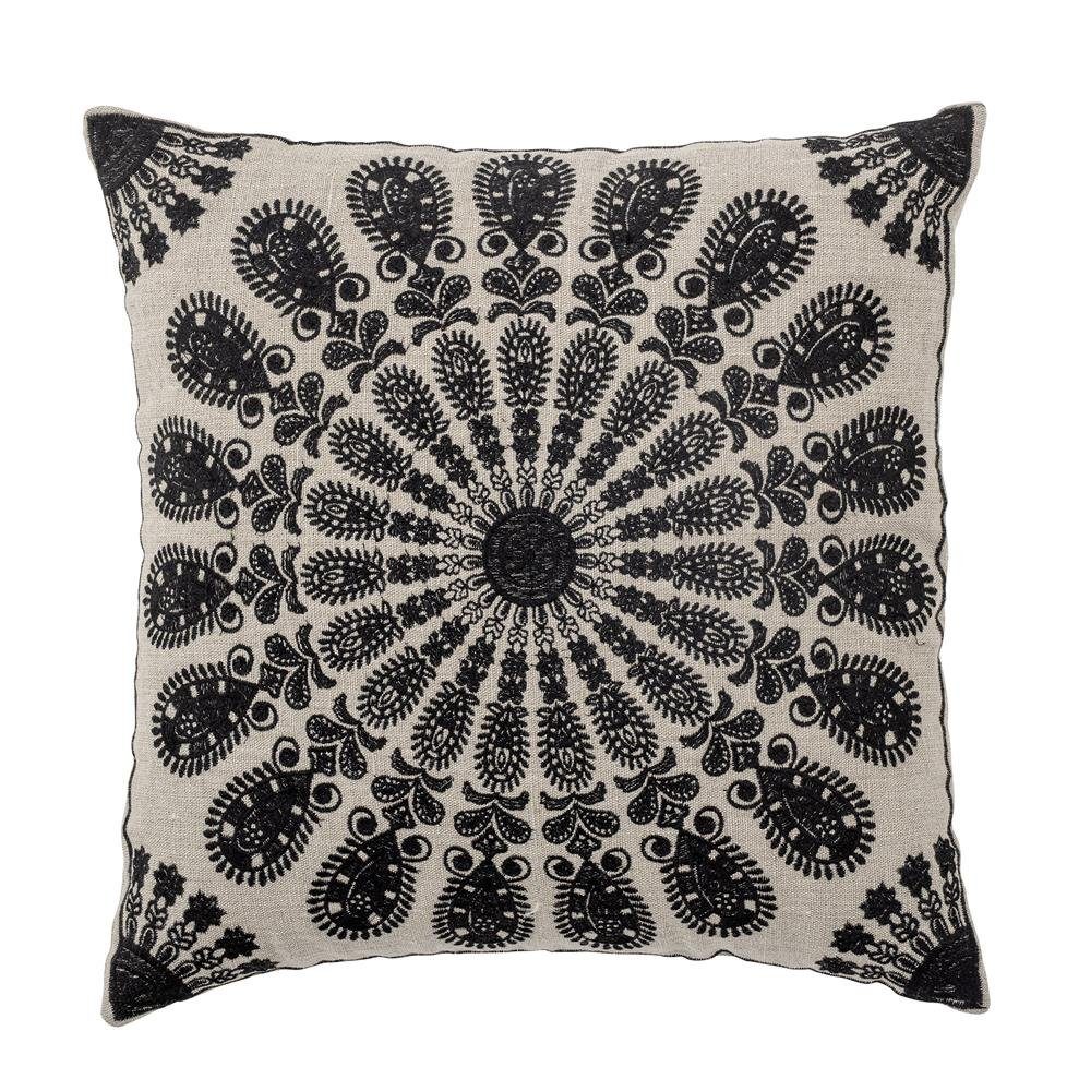 Datta Sofakissen Kissen Design Zierkissen Schwarz, dänisches Dekokissen Bloomingville Leinen