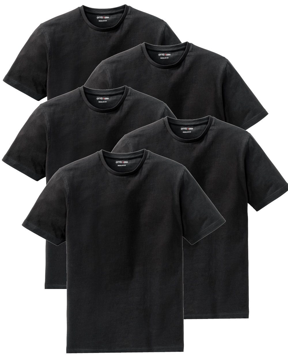 Super günstige Informationen Otto Kern Kern T-Shirt Kurzarmshirt (5er-Pack) Baumwolle hochwertiger, reiner aus schwarz