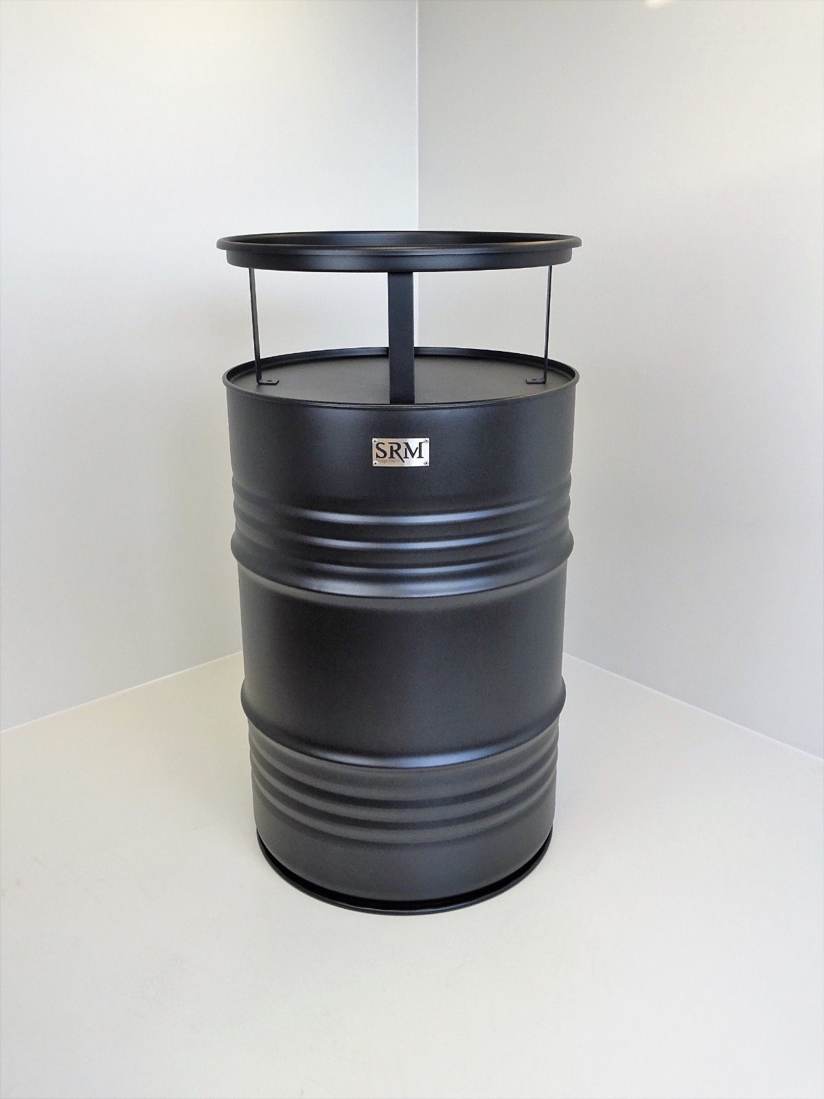 SRM Design Stehtisch Fassmöbel Stehtisch Bistrotisch Partytisch Mattschwarz günstig online kaufen