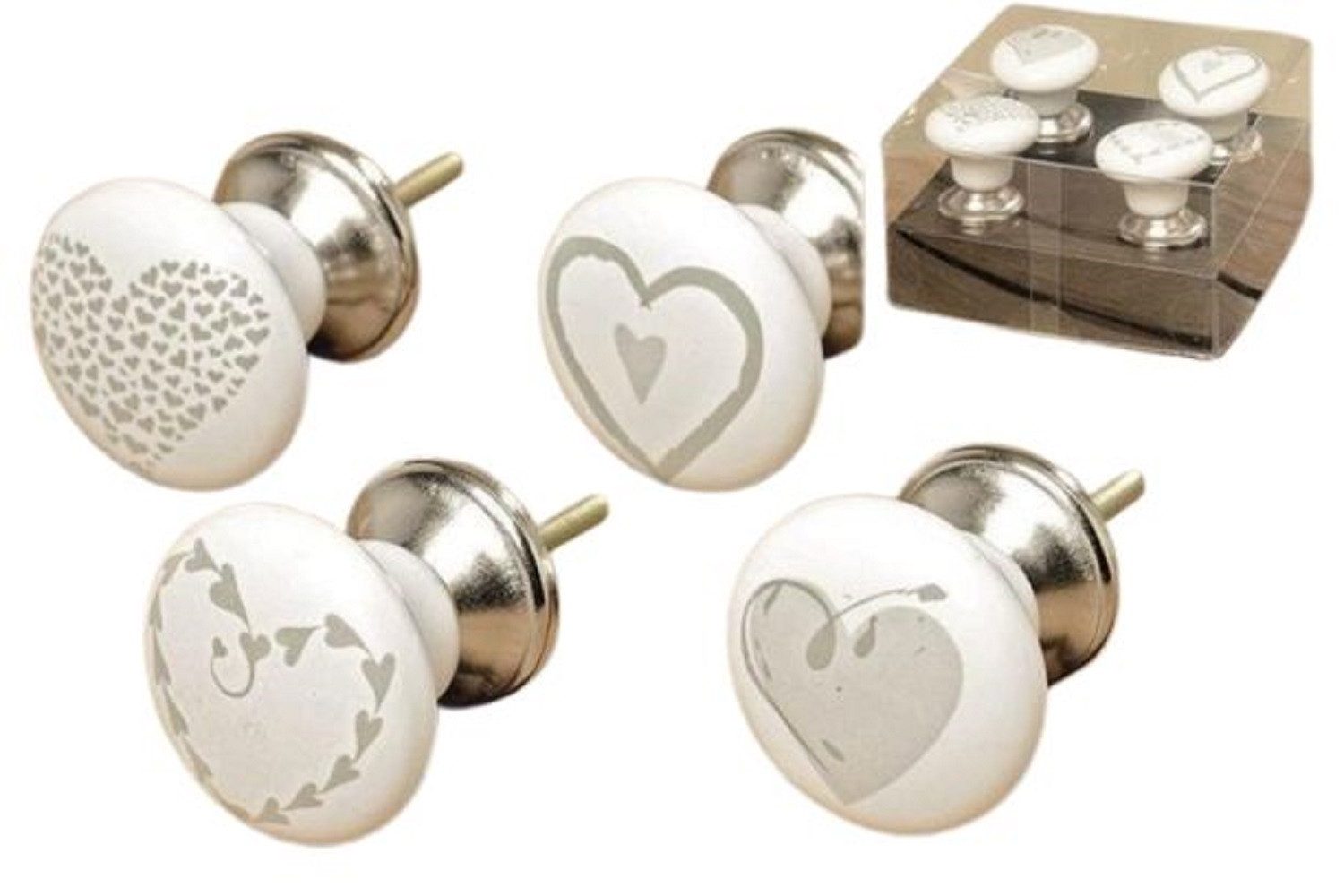 BOLTZE GRUPPE GmbH Möbelgriff Möbelgriff Hearts 4 tlg H.6,5 cm Keramik