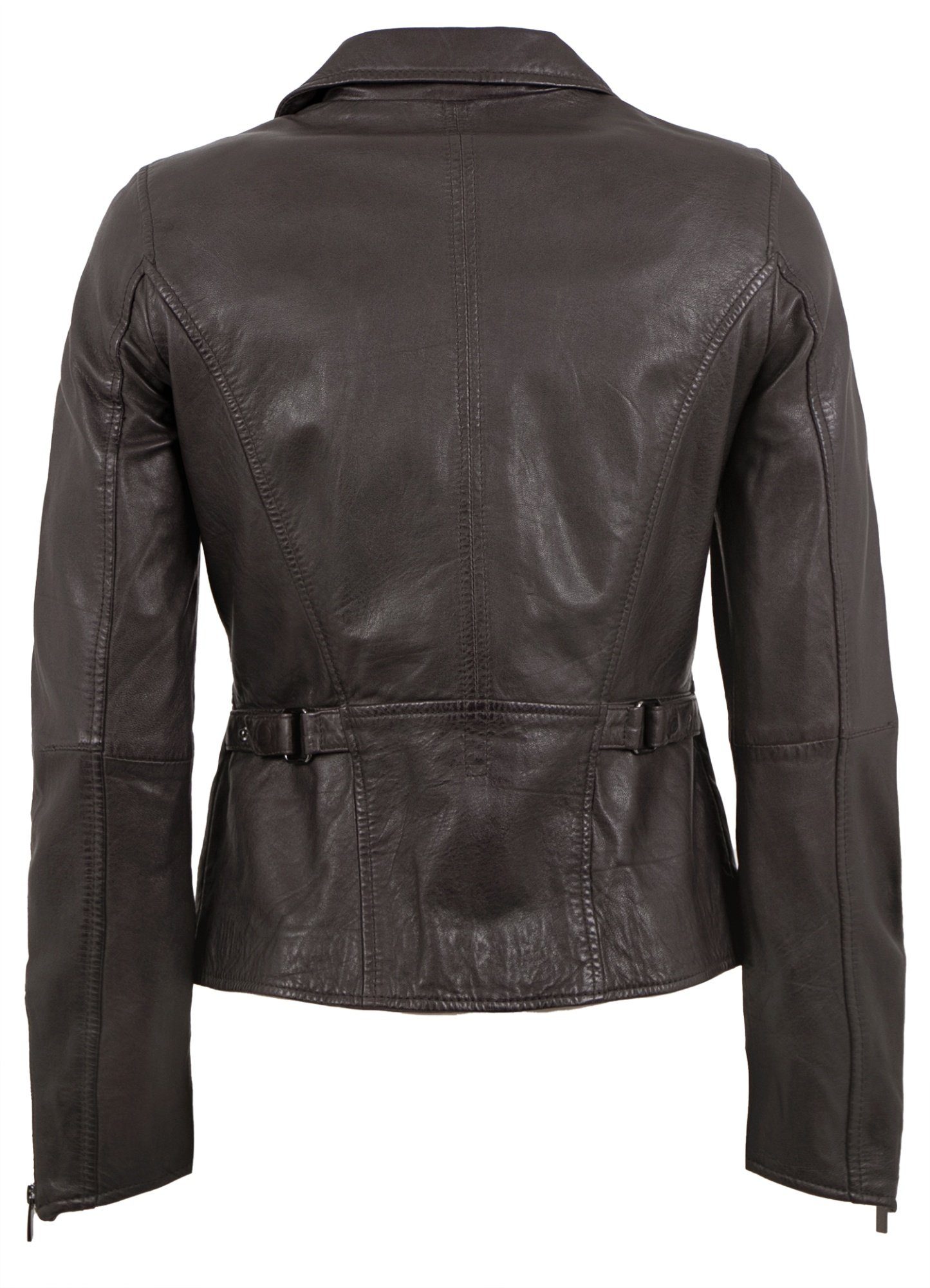 Jilani Lederjacke Enna-2 Jilani - Damen Lederjacke Lammnappa dunkelbraun