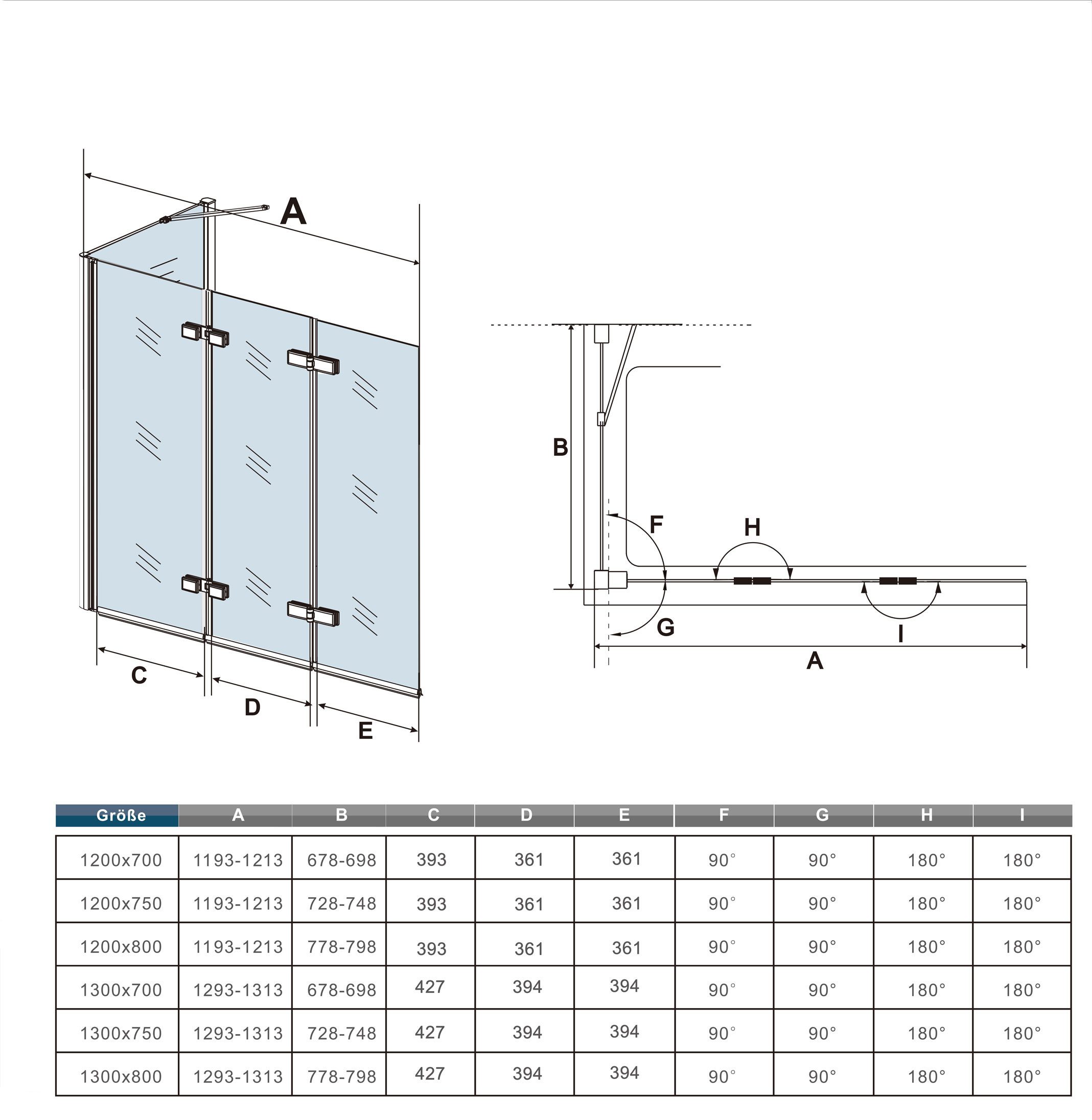 duschspa Badewannenaufsatz Faltwand mit Seitenwand Badewannenaufsatz Duscht günstig online kaufen