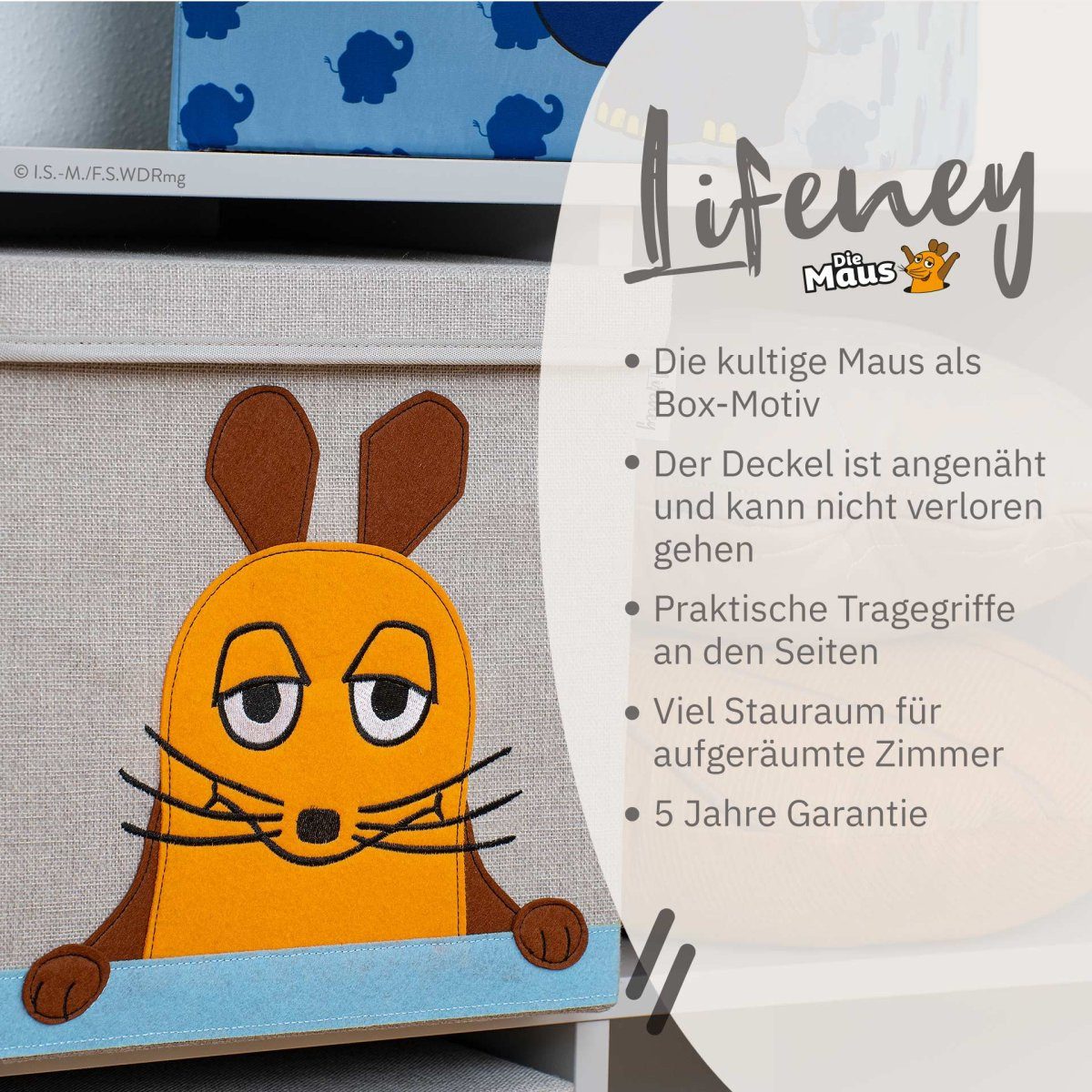 Lifeney Faltbox Aufbewahrungsbox, Stauraumbox, Ordnungsbox mit Deckel, Kinderzimmerbox
