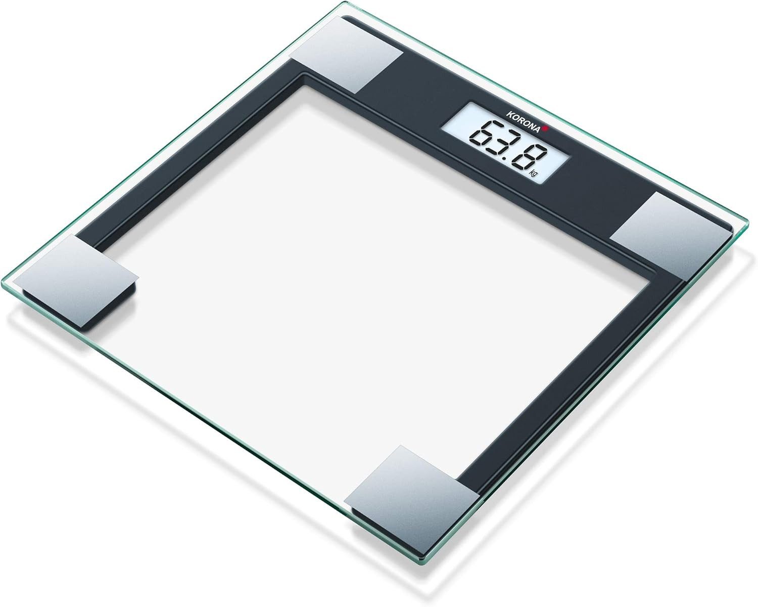 KORONA Personenwaage Glaswaage GABRIELA 76754 Personenwaage 150kg, hochwertige Personenwaage aus Hartglas