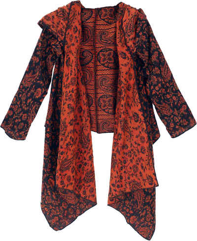 Guru-Shop Langjacke Offener Boho Cardigan, plus size Jacke mit.. Ethno Style, alternative Bekleidung