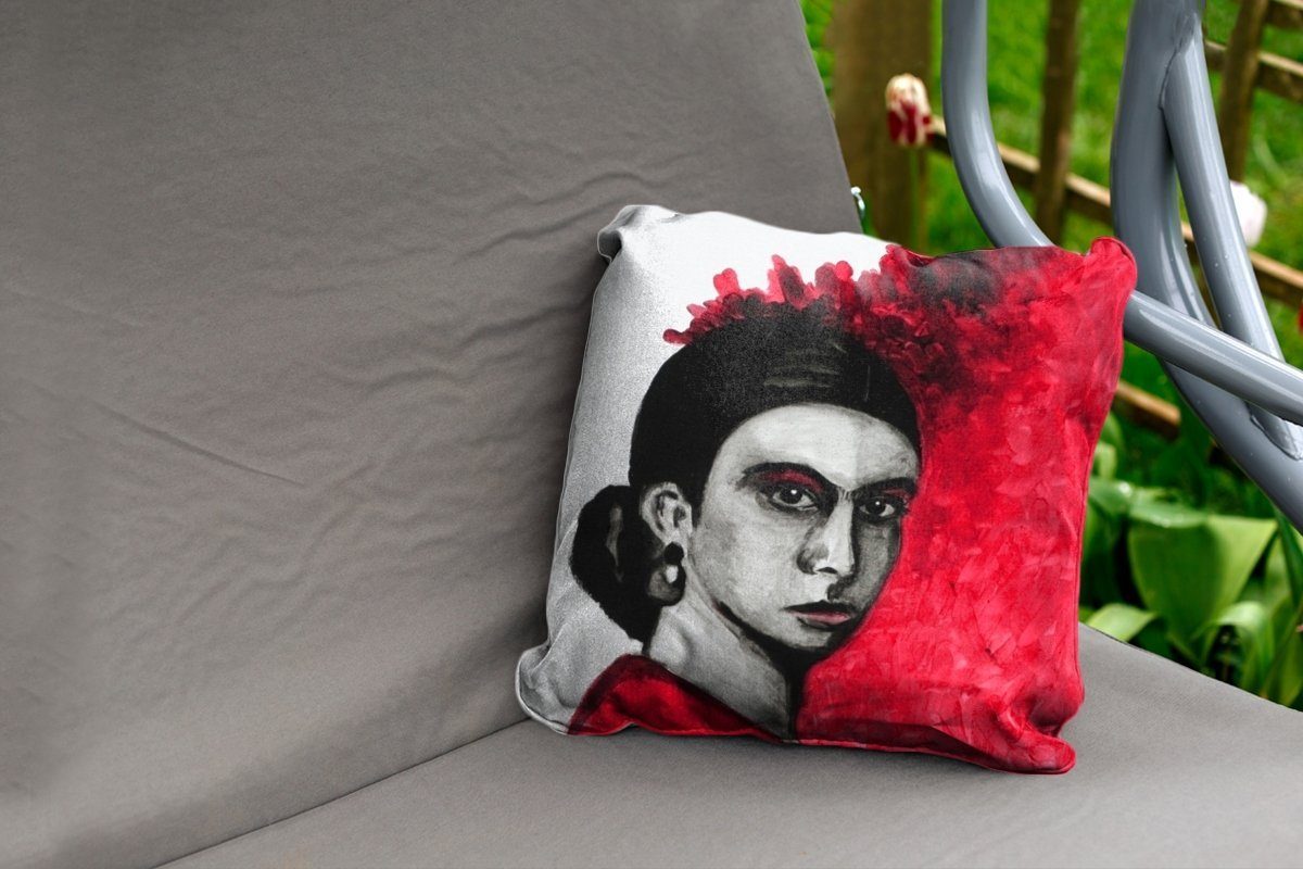 MuchoWow Frida Dekokissenbezug, Outdoor Dekokissen Kissenbezüge, Dekokissen, von Kahlo, Kissenhülle, Gemälde