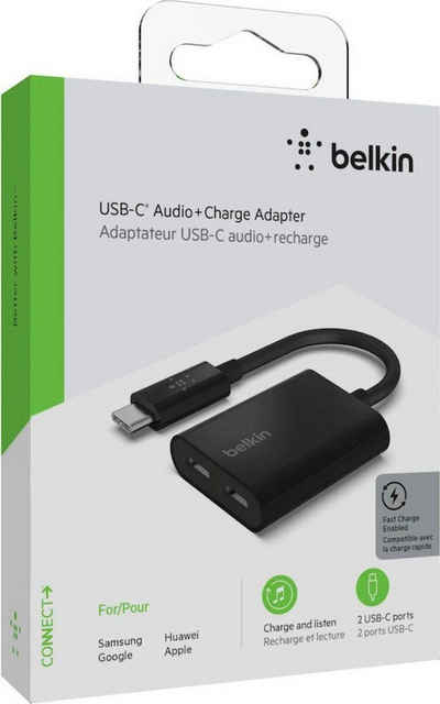 Belkin RockStar USB-C Audio- und Ladeadapter USB-Ladegerät (Audioübertragung und Laden über einen einzigen USB-C-Anschluss)