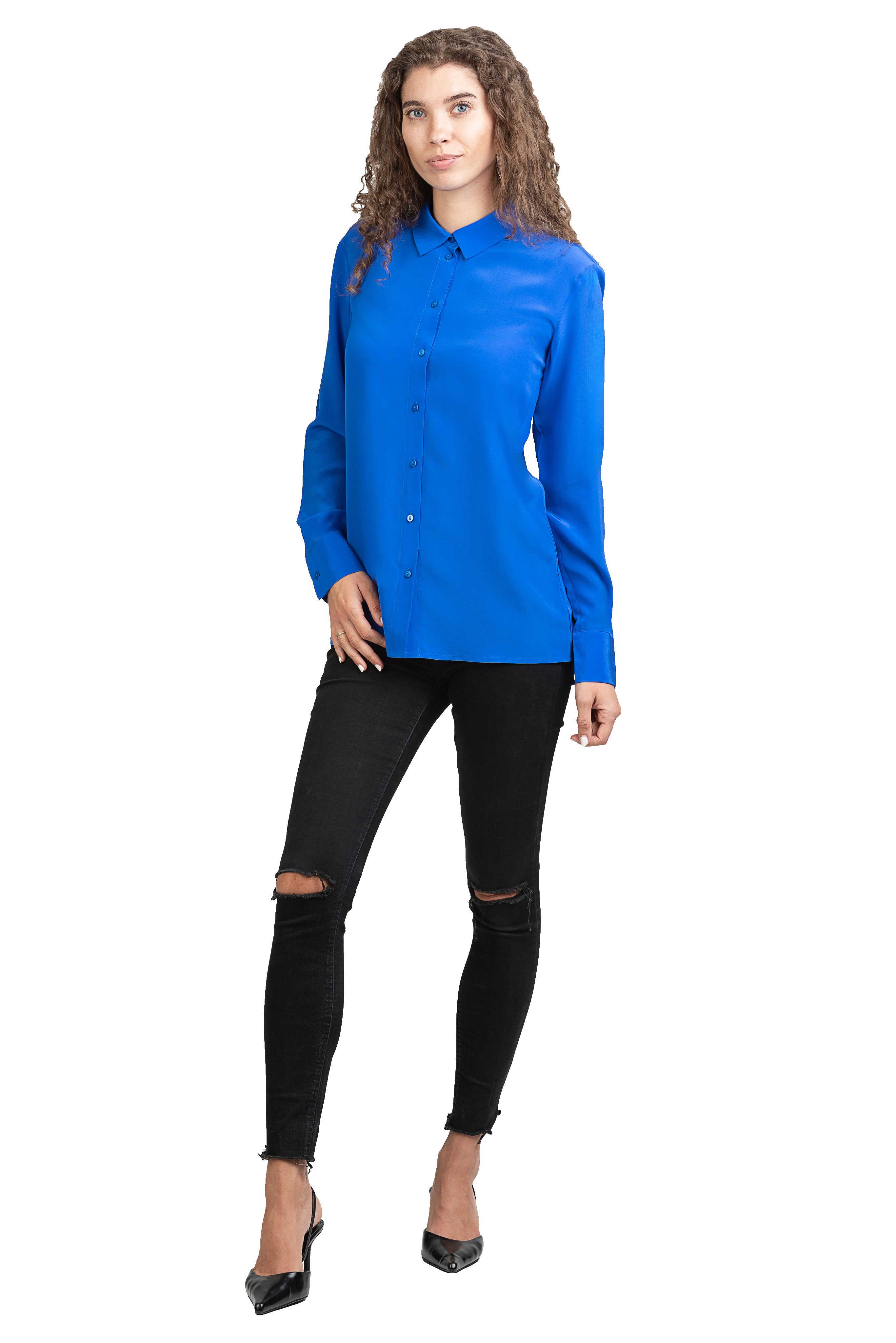 Posh Gear Seidenbluse Damen Seidenbluse Collettoseta Bluse aus 100% Seide 100% Seide