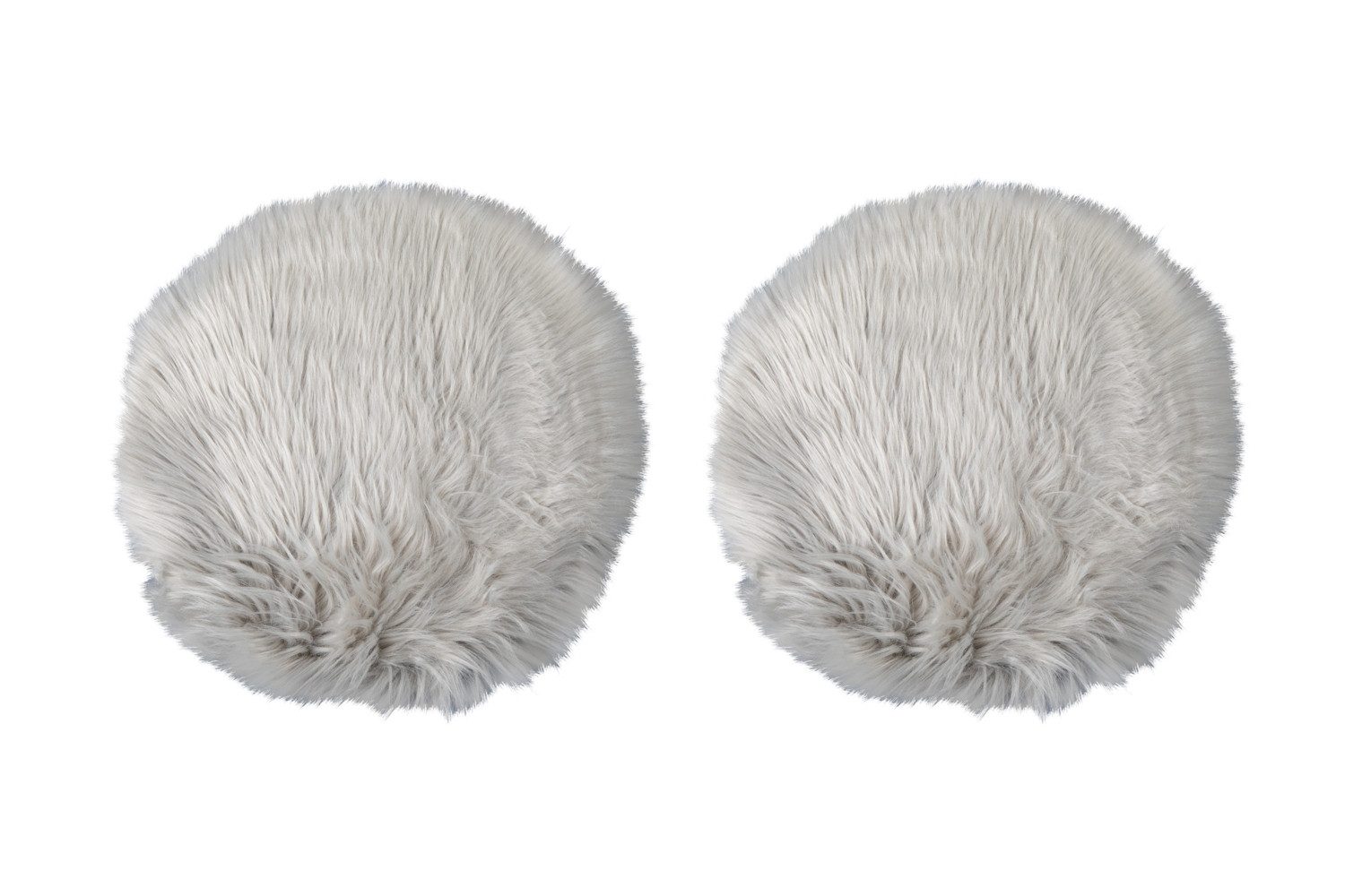 Home4You Fellteppich Deko-Felle, 2er Set, Grau, Ø 32 cm, Kunstfell, rund günstig online kaufen