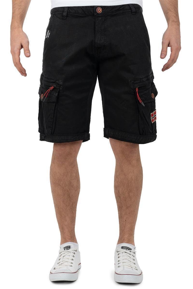 Geo Norway Shorts Kurze Cargo Hose baparento Men Black S mit verzierten Taschen