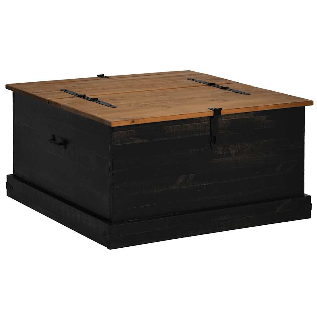 vidaXL Aufbewahrungsbox Truhe HALDEN Schwarz 91x91x47 cm Massivholz Kiefer (1 St)