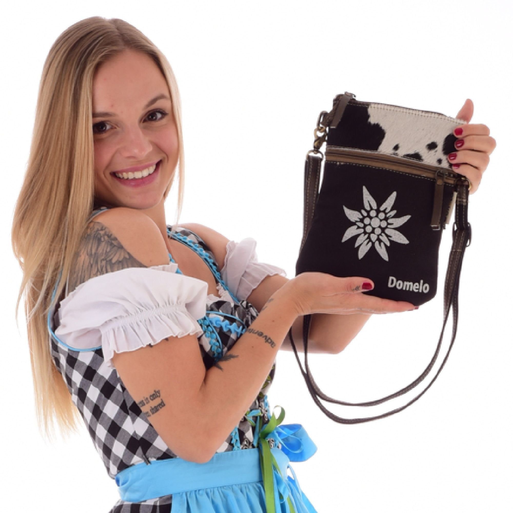 Domelo Trachtentasche kleine mit Herz Aufdruck, Oktoberfest Tasche
