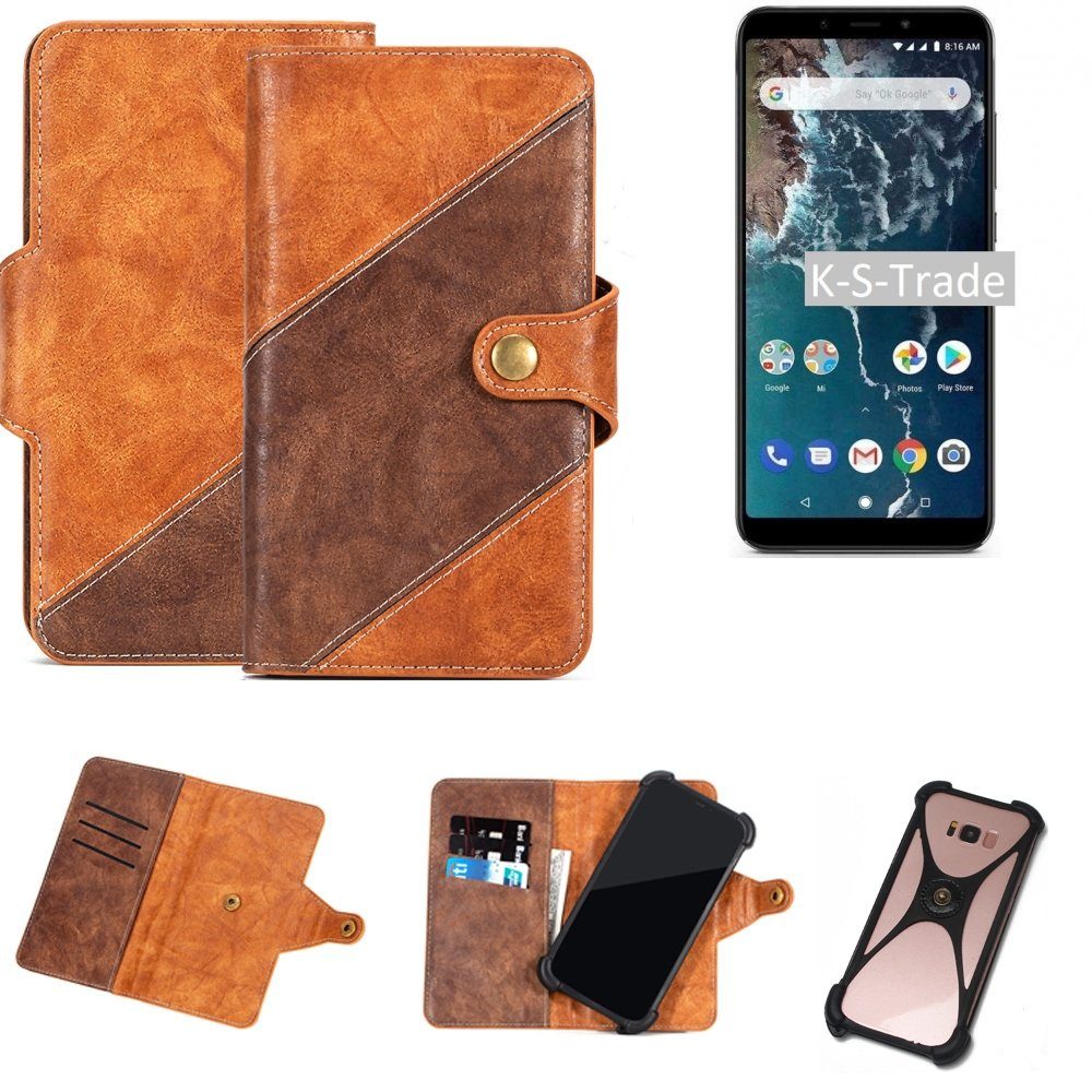 K-S-Trade Handyhülle für Xiaomi Mi A2, Handy-Hülle Schutz-Hülle Bookstyle Case Wallet-Case Handy Cover