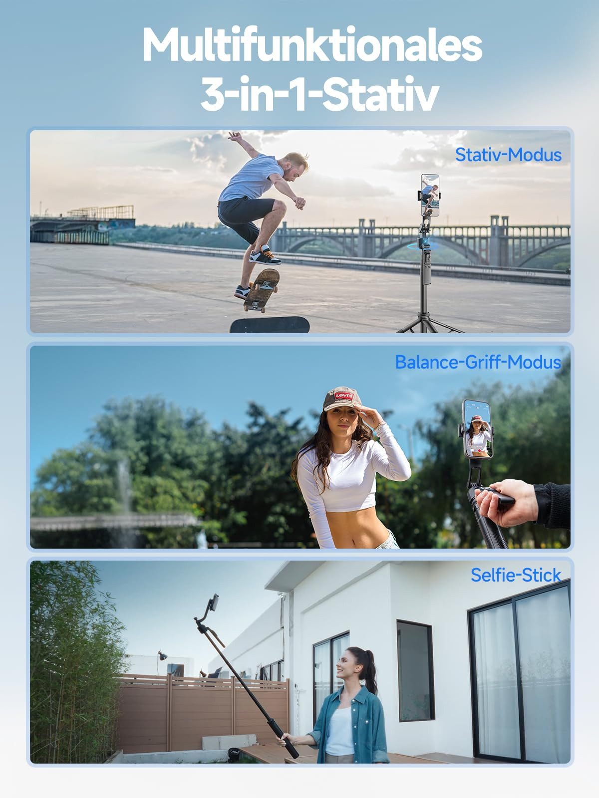 Rollei 23152 Kamerastativ (Automatischer AI Tracking Selfie-Stick für TikTok & Vlogs) – Bild 4 von 5