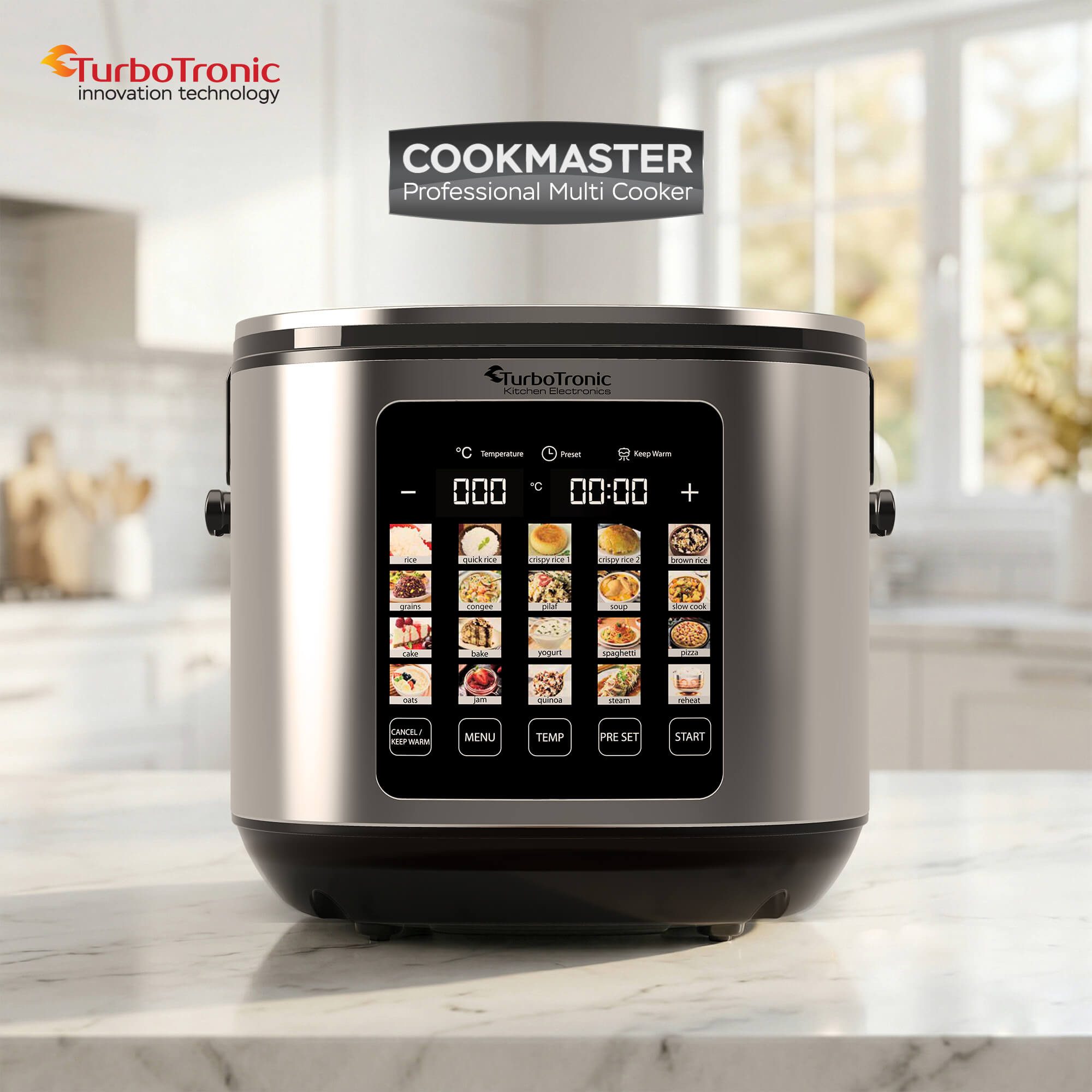 TurboTronic by Z-Line Multikocher elektrischer Dampf- und Schongarer Reiskocher Slow Cooker Silber, 860 W, 5 l Schüssel, 20in1 Schnellkochtopf perfekter Reis 5l – Bild 5 von 5