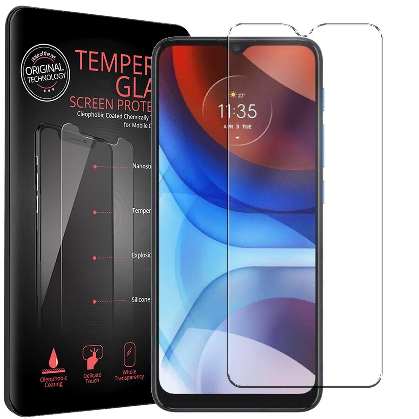 CoolGadget Schutzfolie Panzerfolie für Motorola Moto E7, (9H Härtegrad, 2x Schutzglas, 1xReinigungset), Displayfolie Panzer Schutzfolie 2 Stück für Motorola E7 Glas Folie