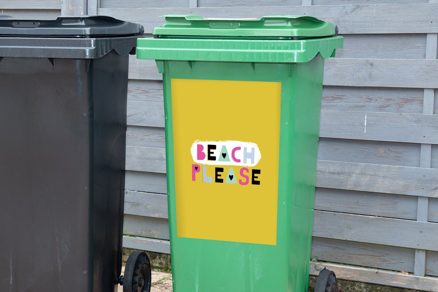 - Abfalbehälter Mülltonne, MuchoWow Sticker, Zitat Sommer Container, - (1 St), Wandsticker Gelb Mülleimer-aufkleber,