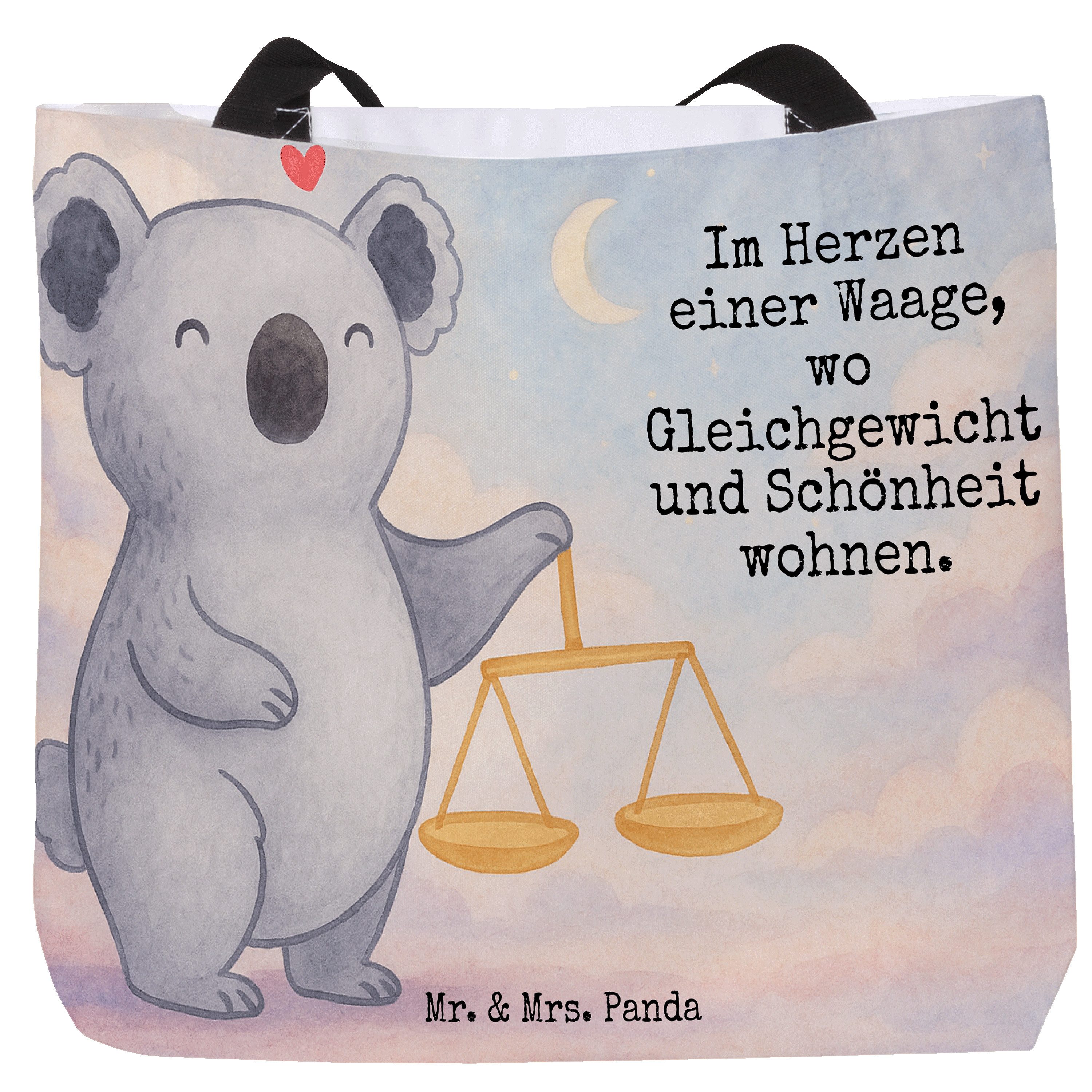 Shopper Waage Astrologie Design, Strandtasche, Weiß, Tierkreiszeichen, Sternz