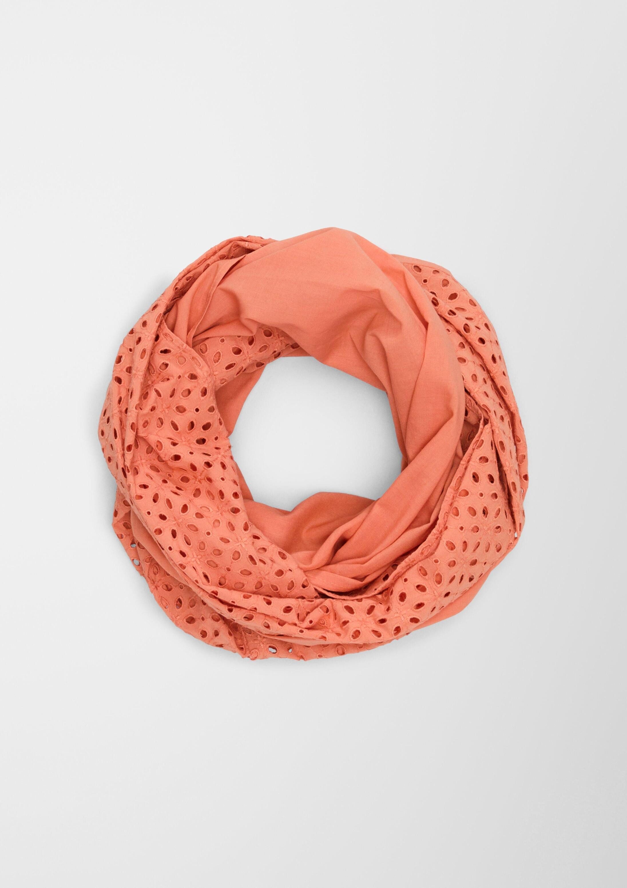 s.Oliver Loop Snood, Loop-Schal mit Lochstickerei