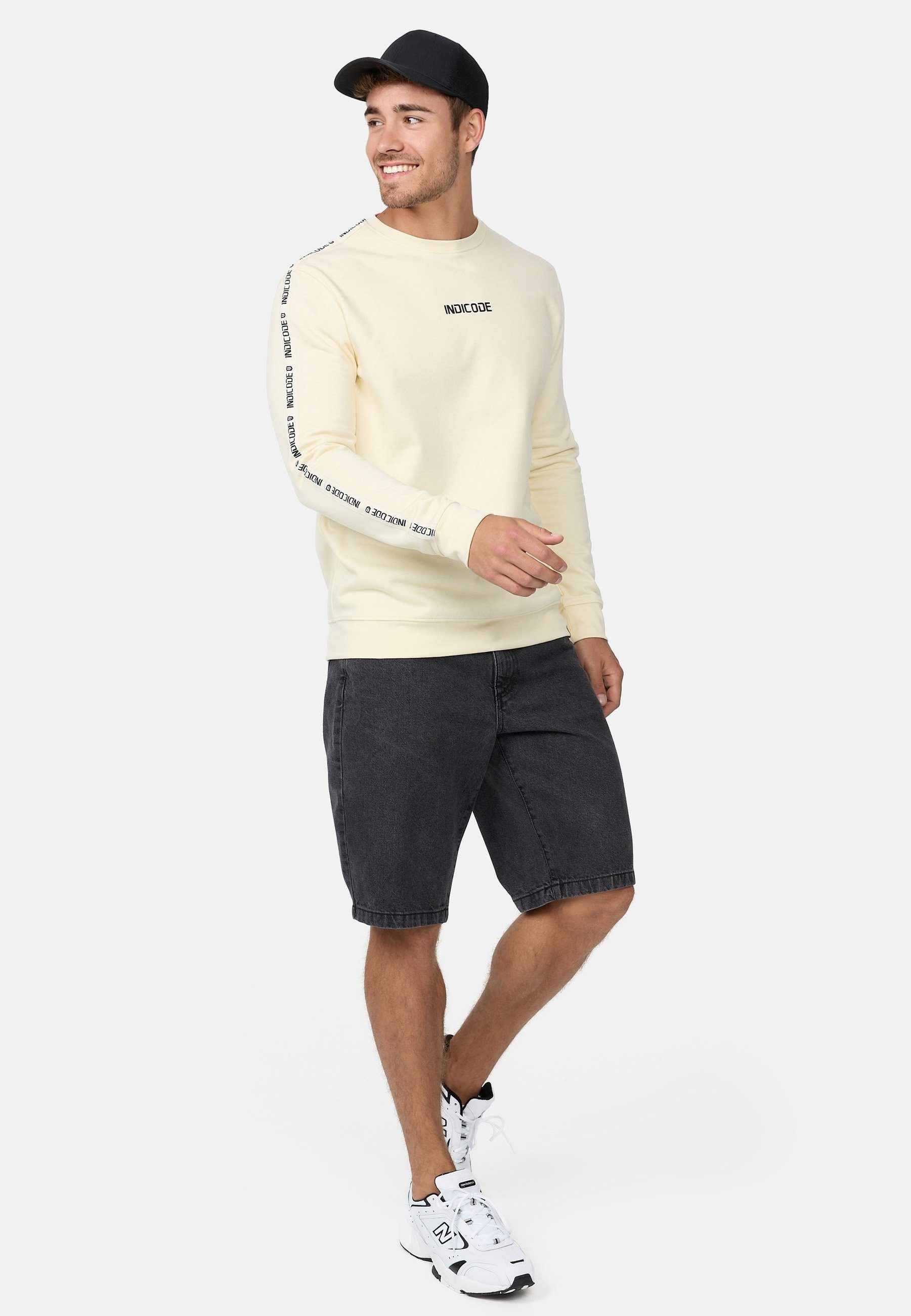 INKorbin Sweatshirt Indicode Asparagus White