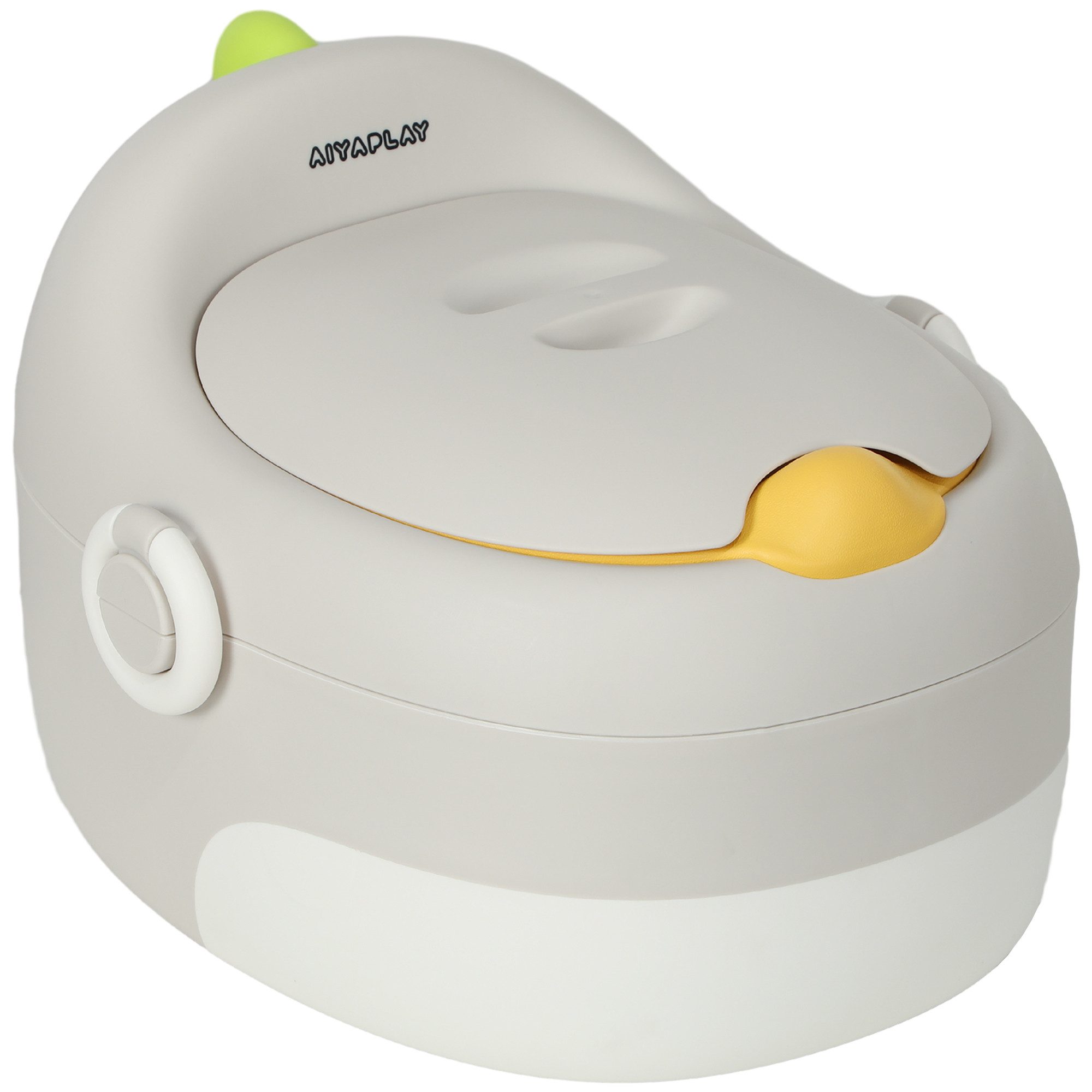 AIYAPLAY Toilettentrainer 3-in-1, abnehmbar, mit Griffe, für Kinder 6-72 Monaten, (Kindertopf, 1-tlg), bis 50 kg belastbar, Kunststoff, Kunstleder, Grau