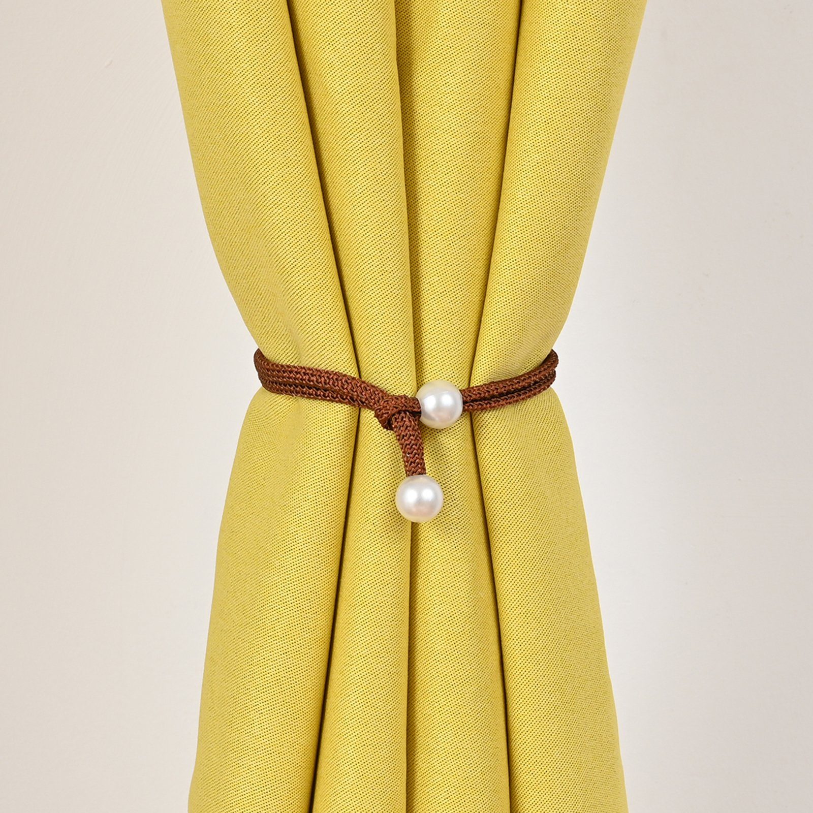 Raffhalter 45cm, Perle, für Wohnzimmer Schlafzimmer Vorhang Dekoration, Rosnek, vorhang, (2-tlg) Braun