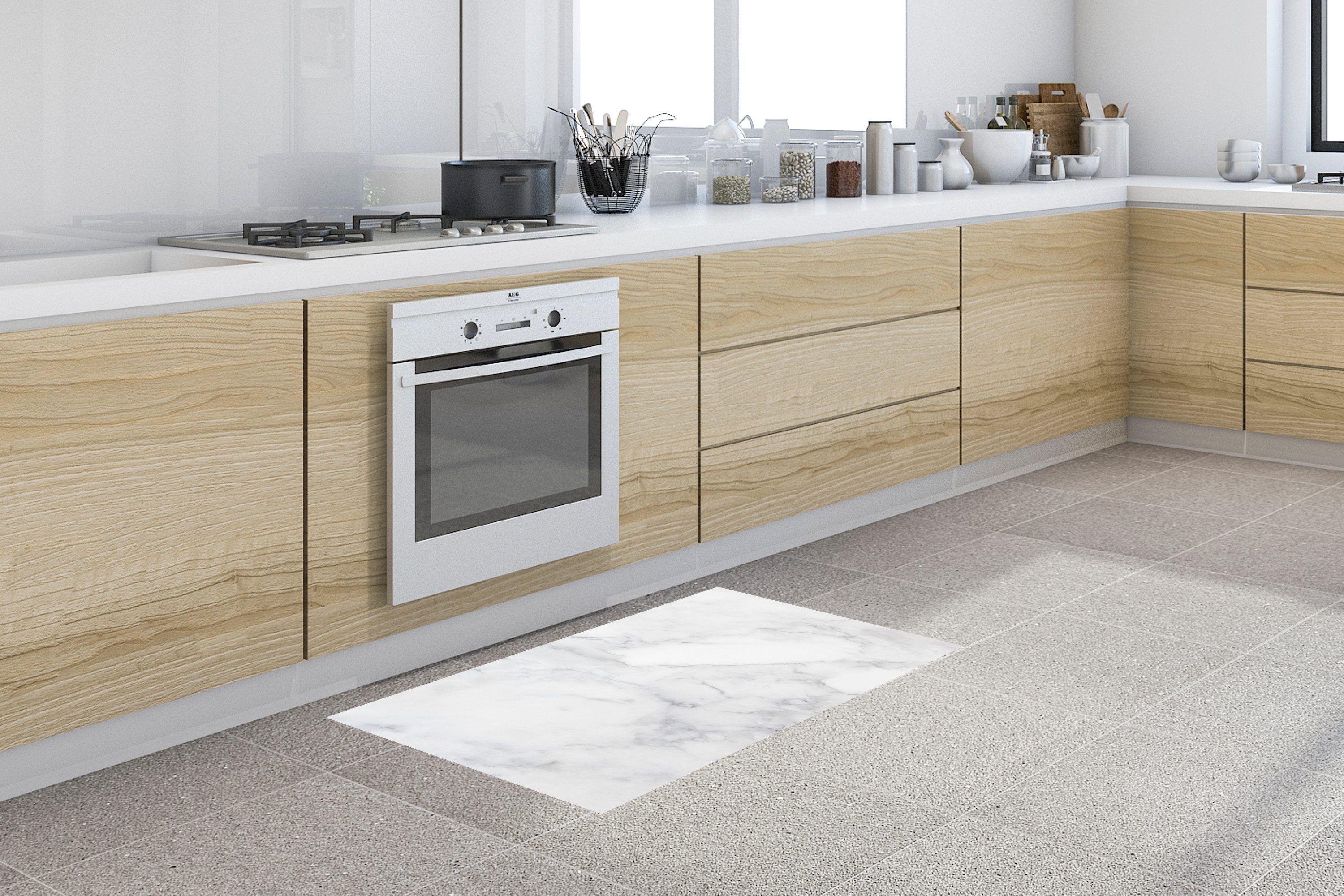 MuchoWow Küchenläufer Marmor - Weiß - Grau - Luxus - Marmoroptik - Stein, R günstig online kaufen