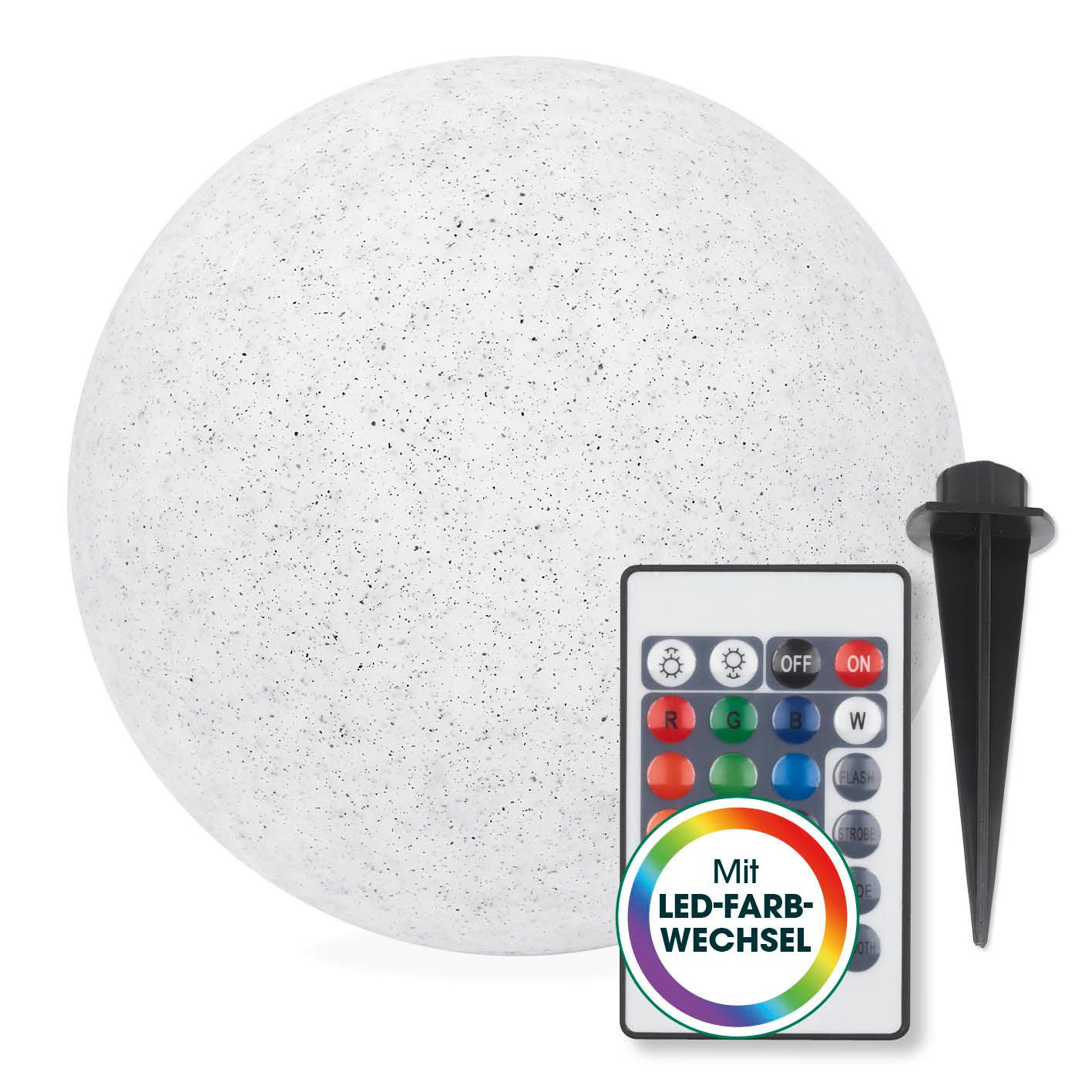 EASYmaxx LED Solarleuchte LED Solarleuchte mit Farbwechsel, Deko Gartenleuchte mit LED, 30 cm, ideal für Garten, Terrasse, Balkon